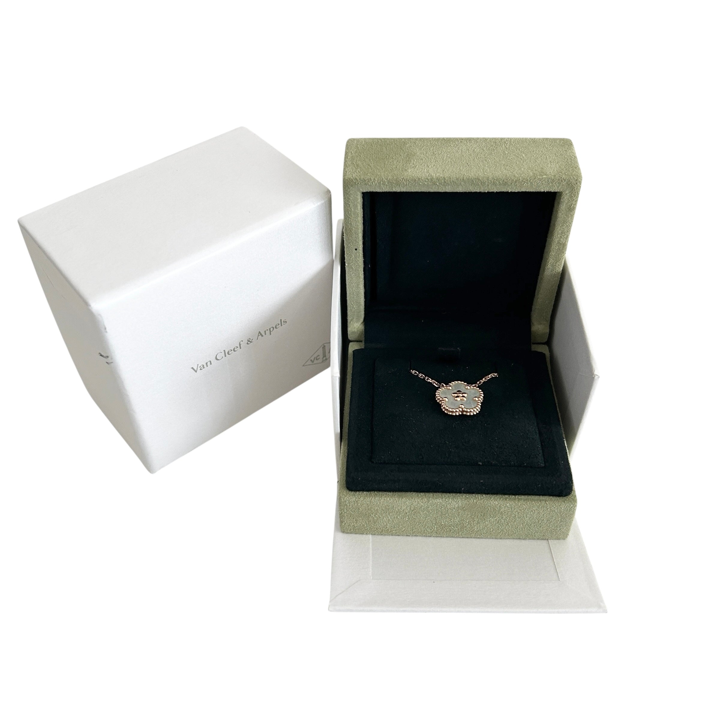 18K Rose Gold & Mother-of-pearl Lucky Spring Pendant Plum Blossom Necklace - Haute Classics