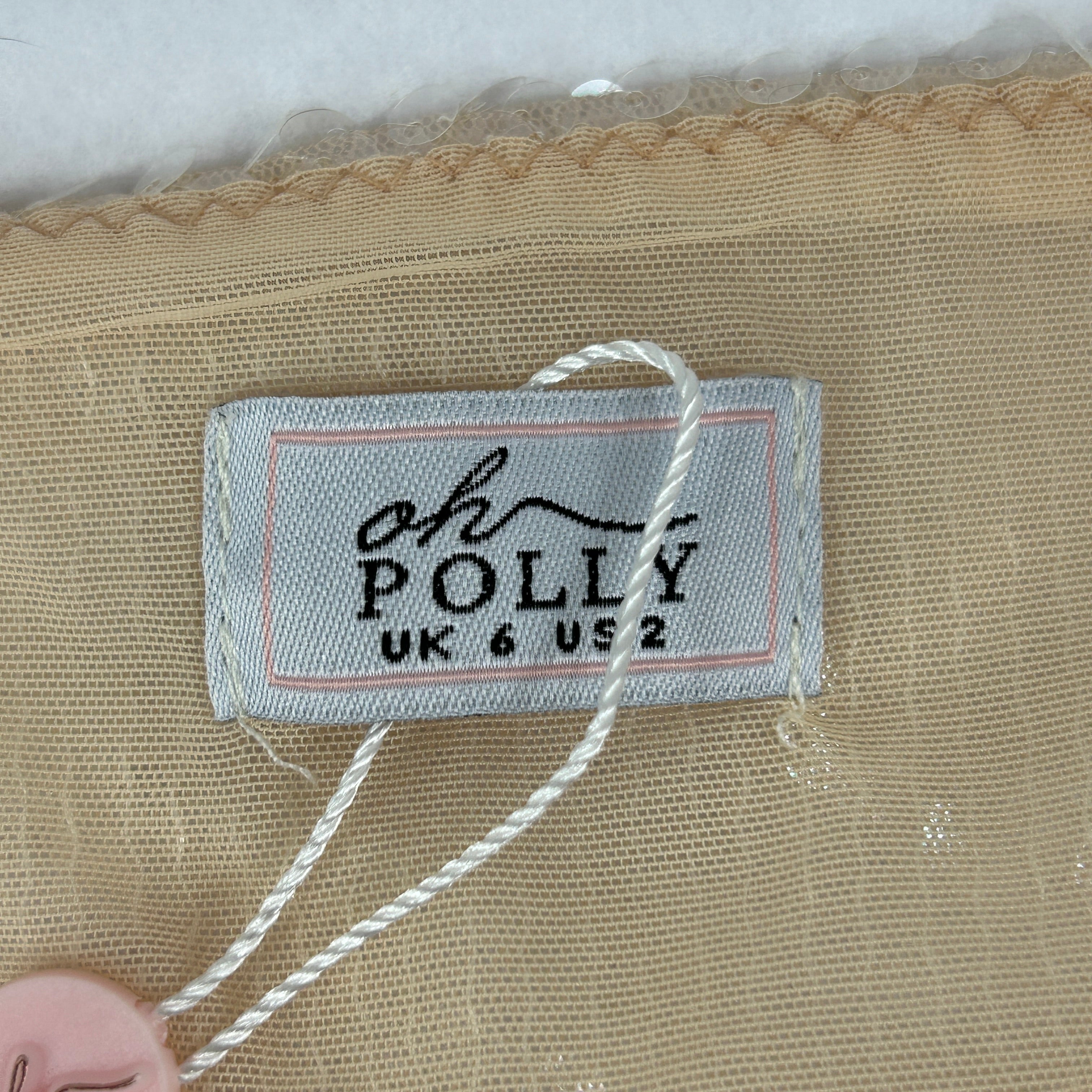 OH POLLY Nude Sequins Mini Skirt