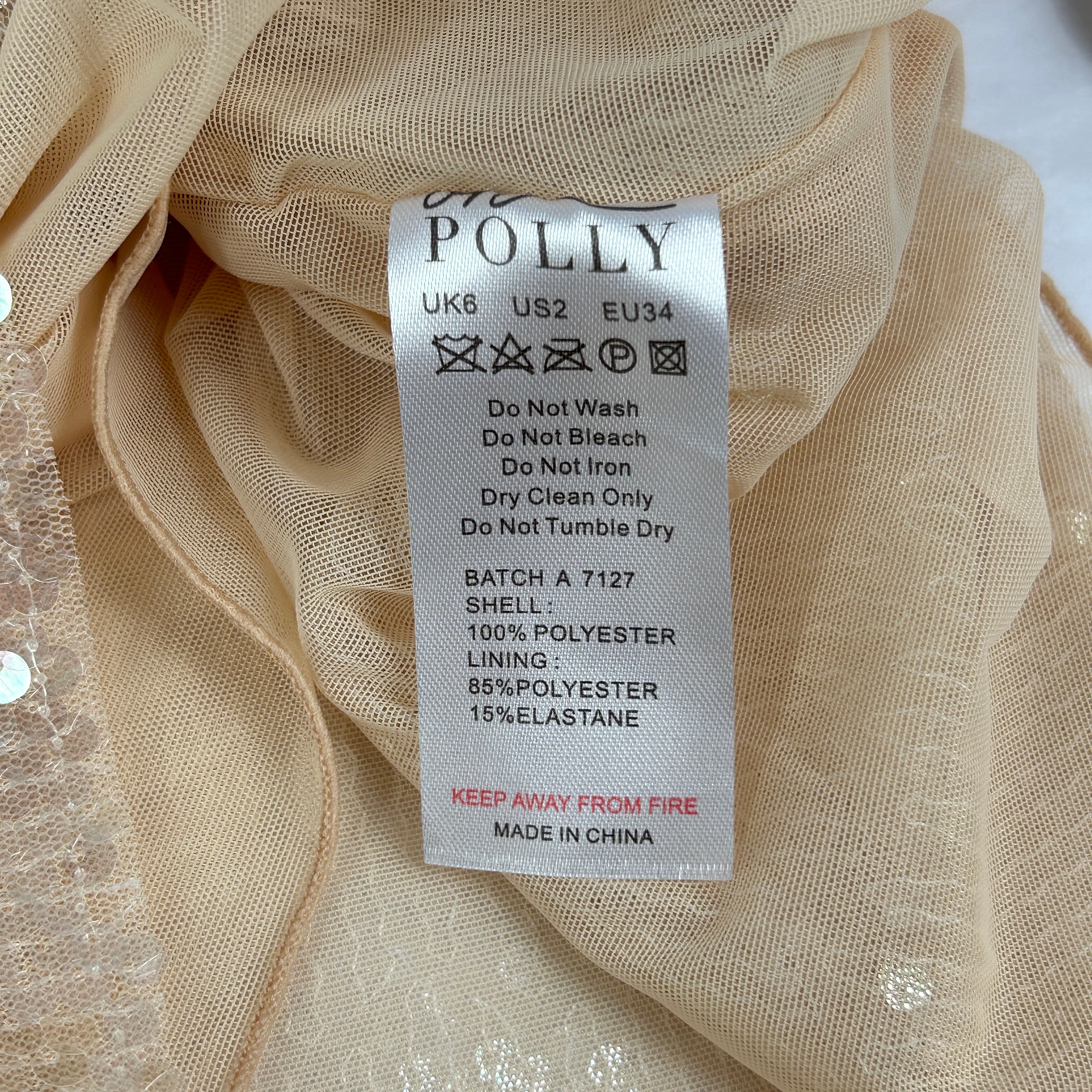 OH POLLY Nude Sequins Mini Skirt