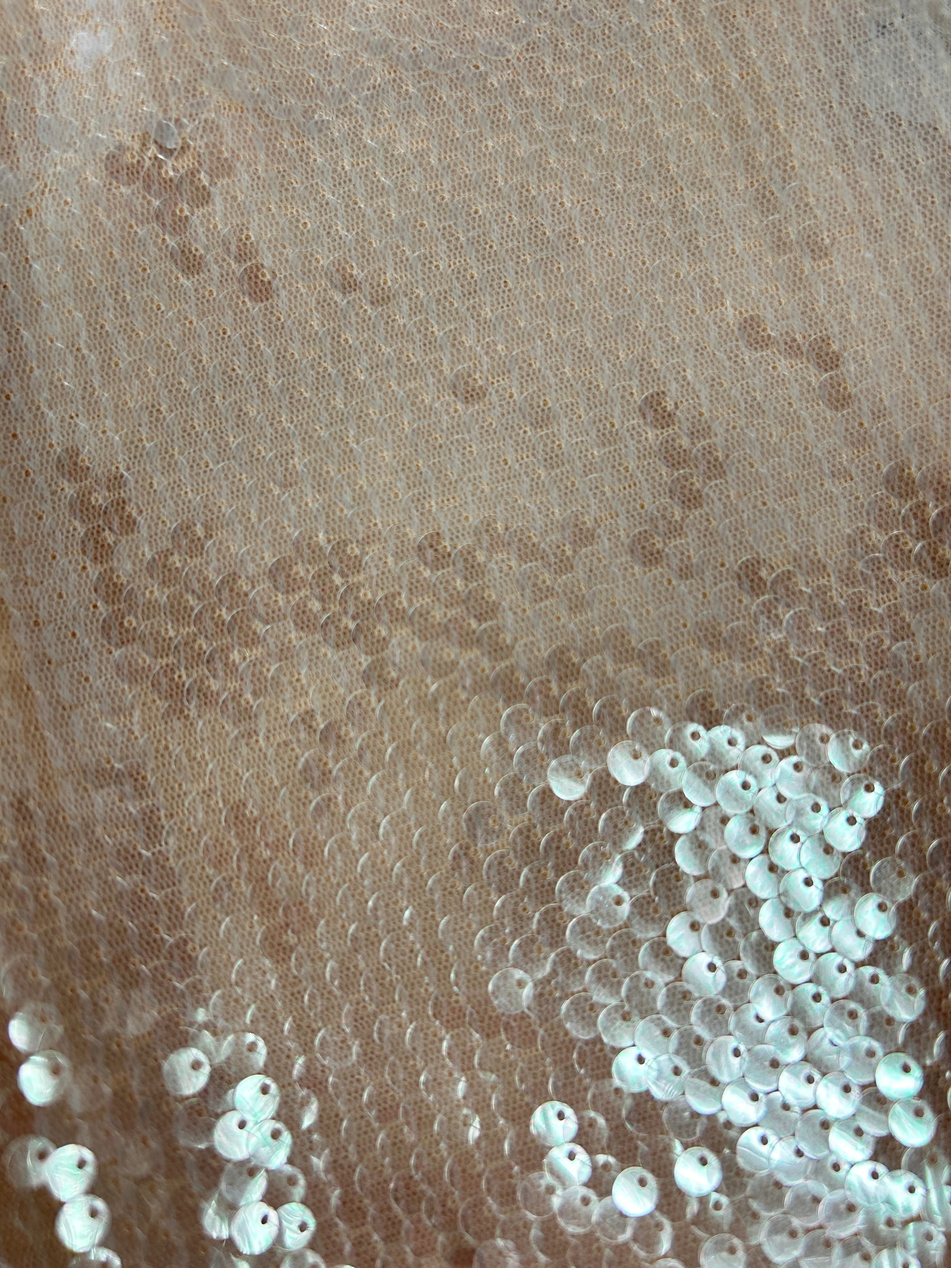 OH POLLY Nude Sequins Mini Skirt