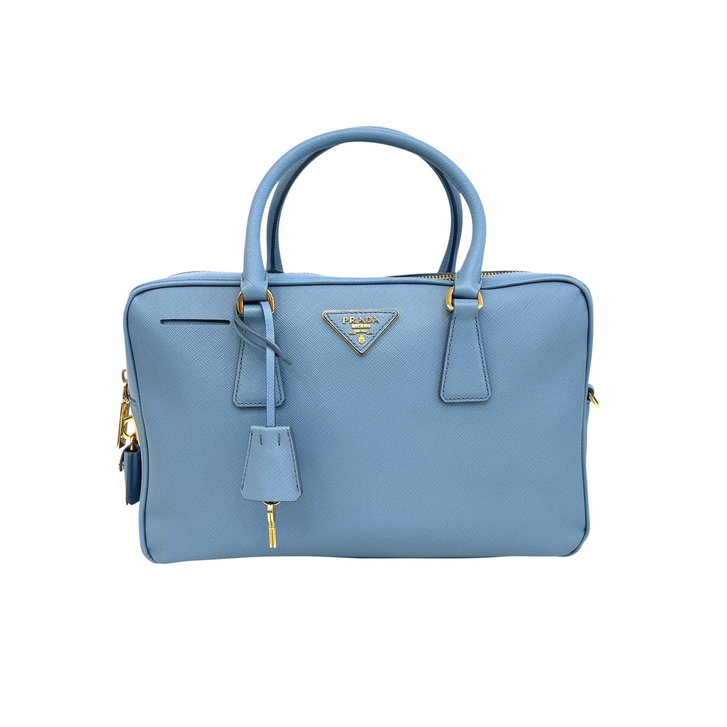 Light Blue Lux Oro Buletto Shoulder Bag