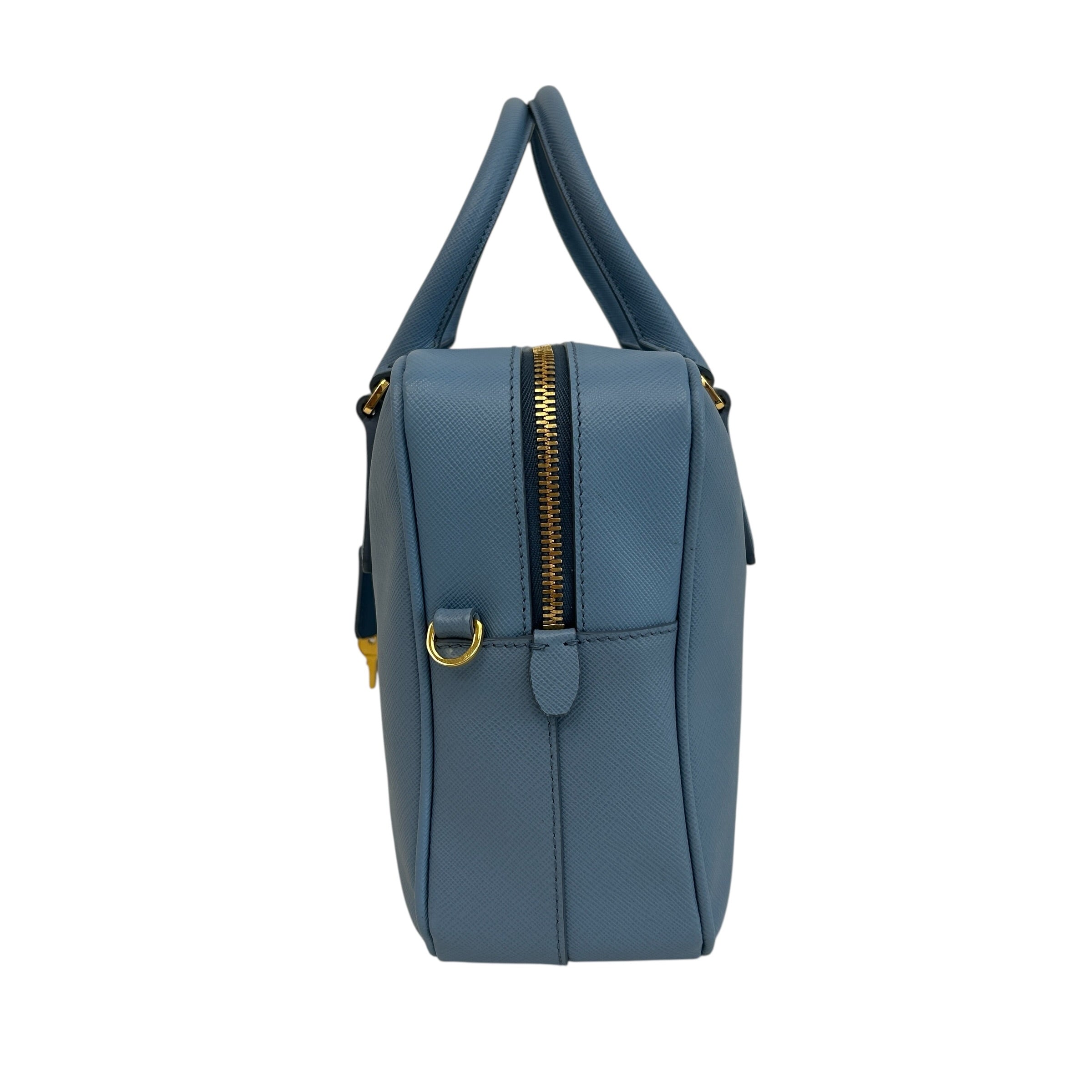 Light Blue Lux Oro Buletto Shoulder Bag
