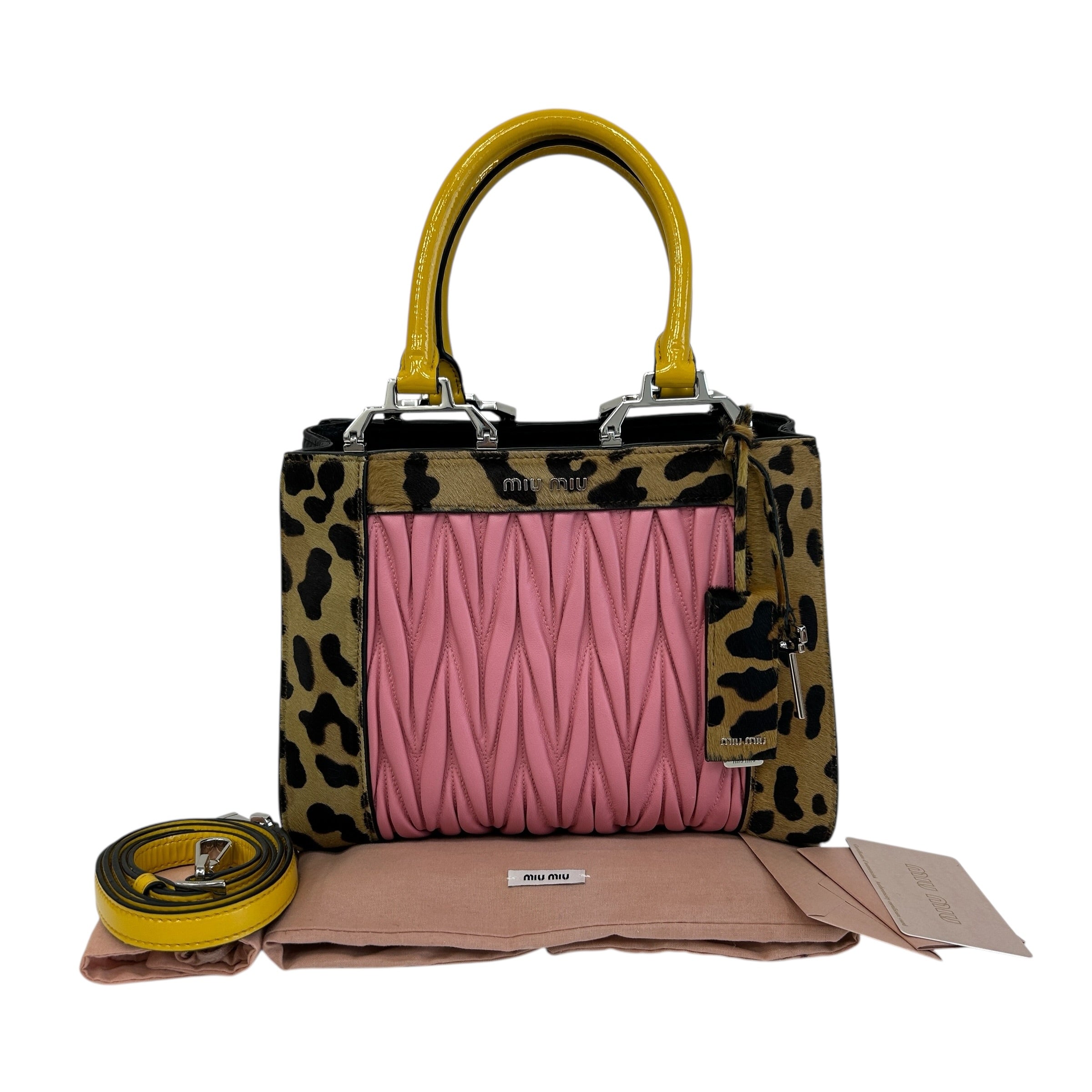 Leopard Ponyhair Rosa Matelasse Leather Tote - Haute Classics