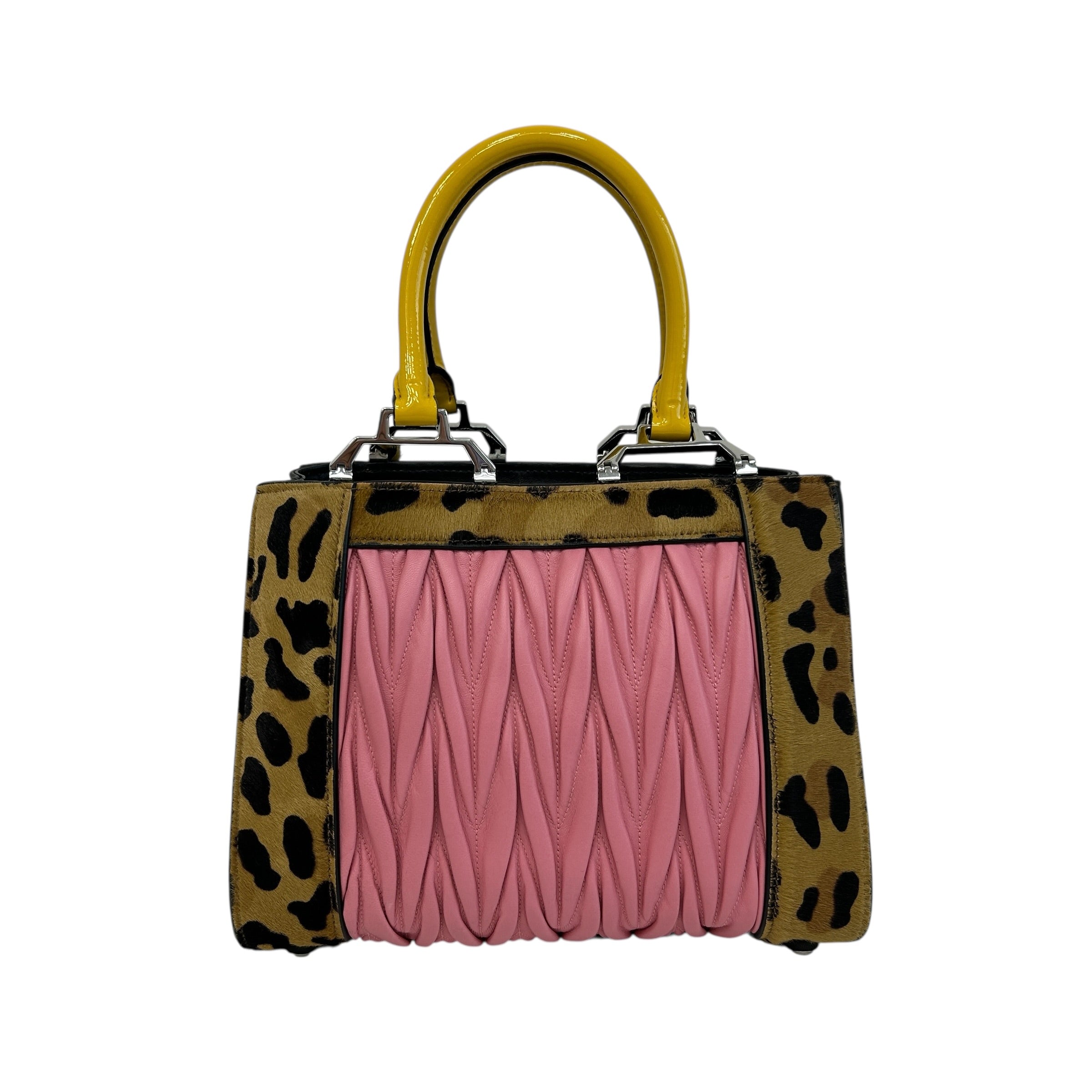 Leopard Ponyhair Rosa Matelasse Leather Tote - Haute Classics