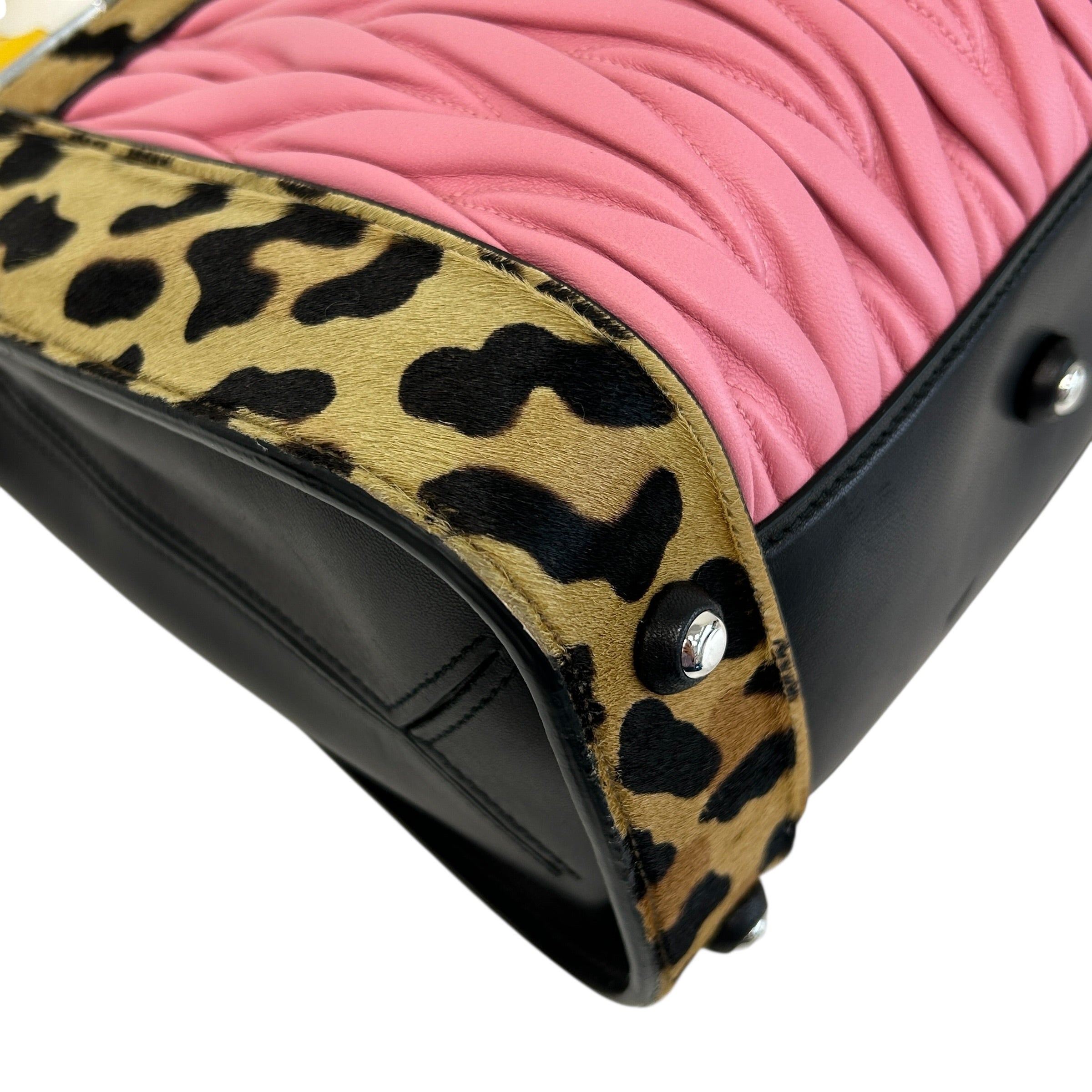 Leopard Ponyhair Rosa Matelasse Leather Tote - Haute Classics