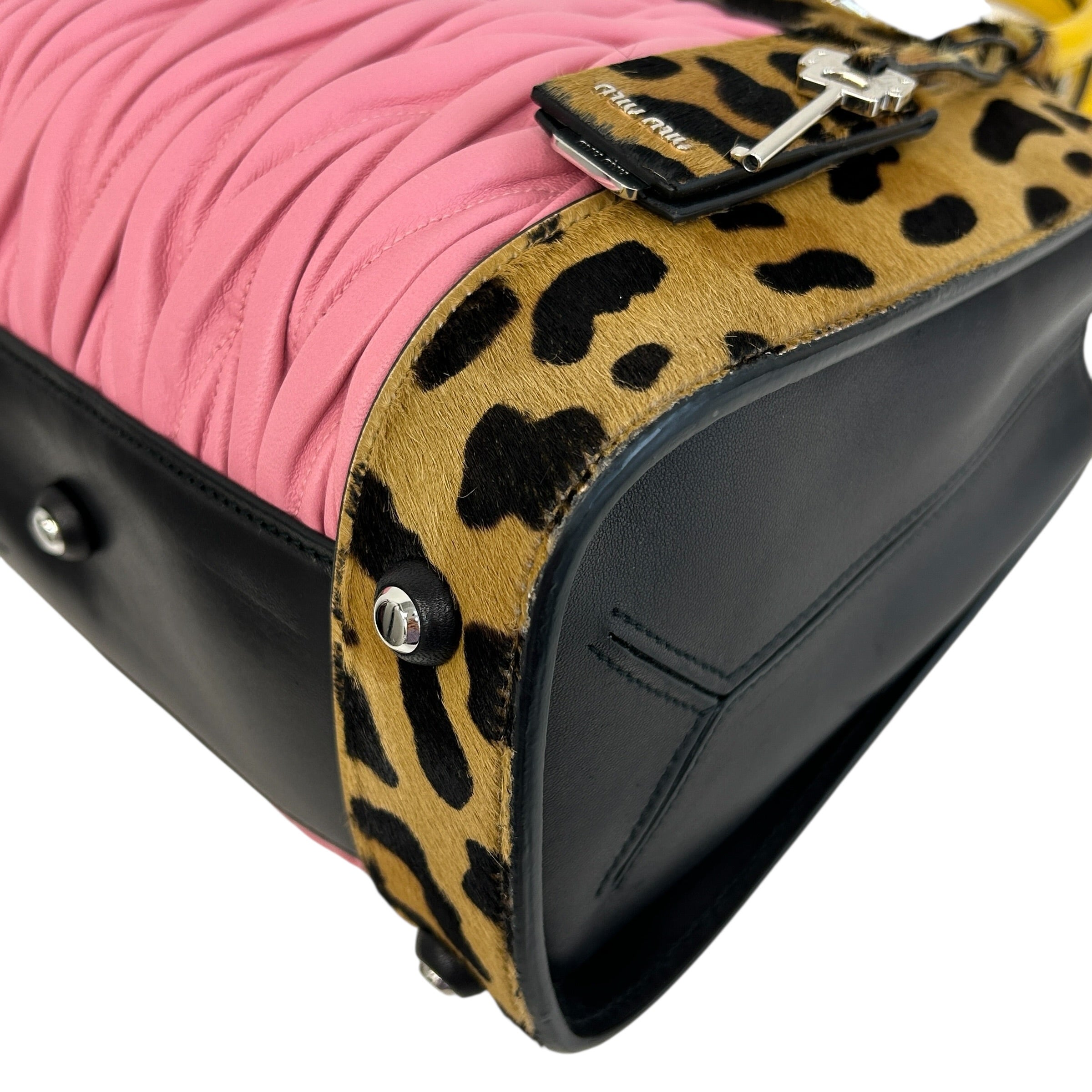 Leopard Ponyhair Rosa Matelasse Leather Tote - Haute Classics