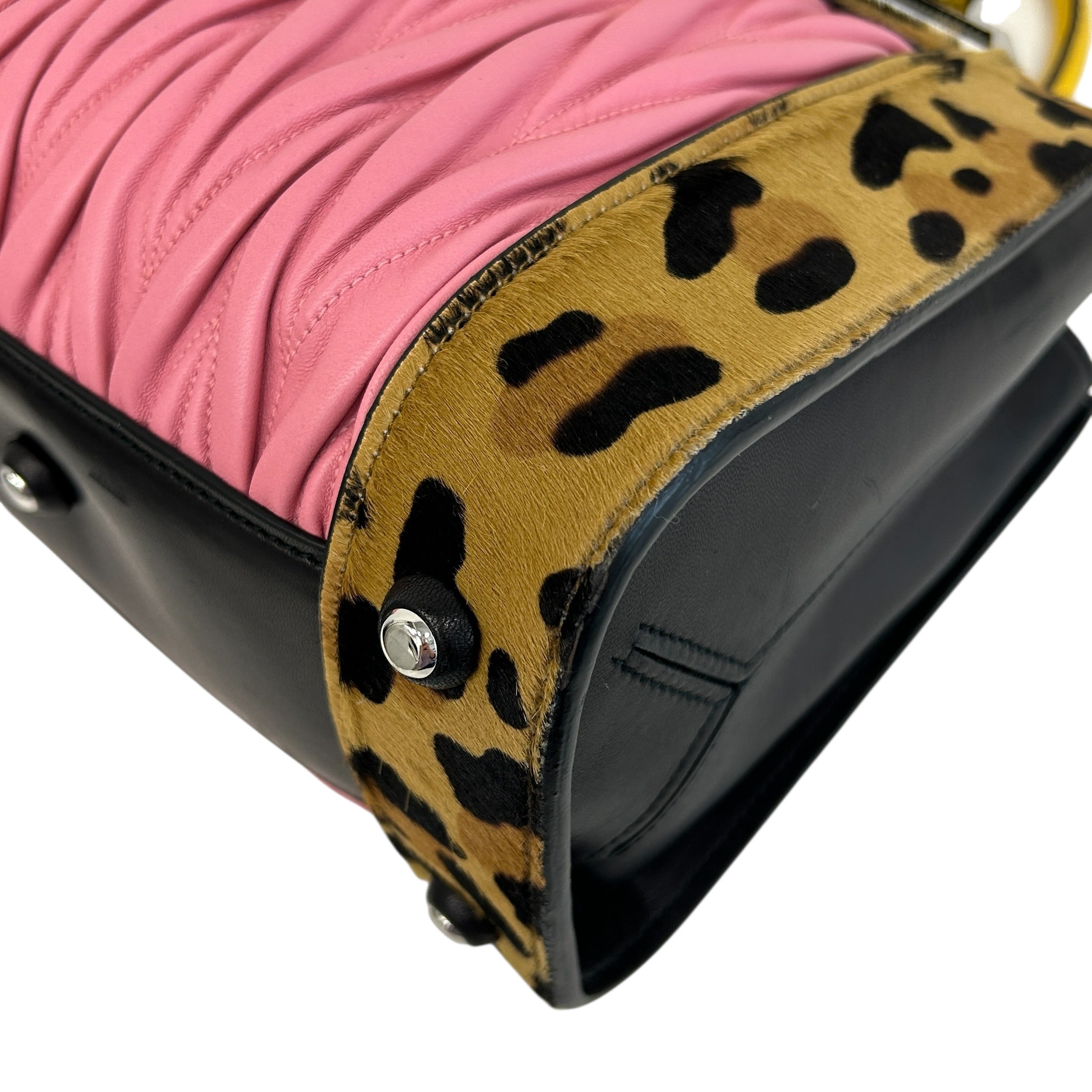 Leopard Ponyhair Rosa Matelasse Leather Tote - Haute Classics