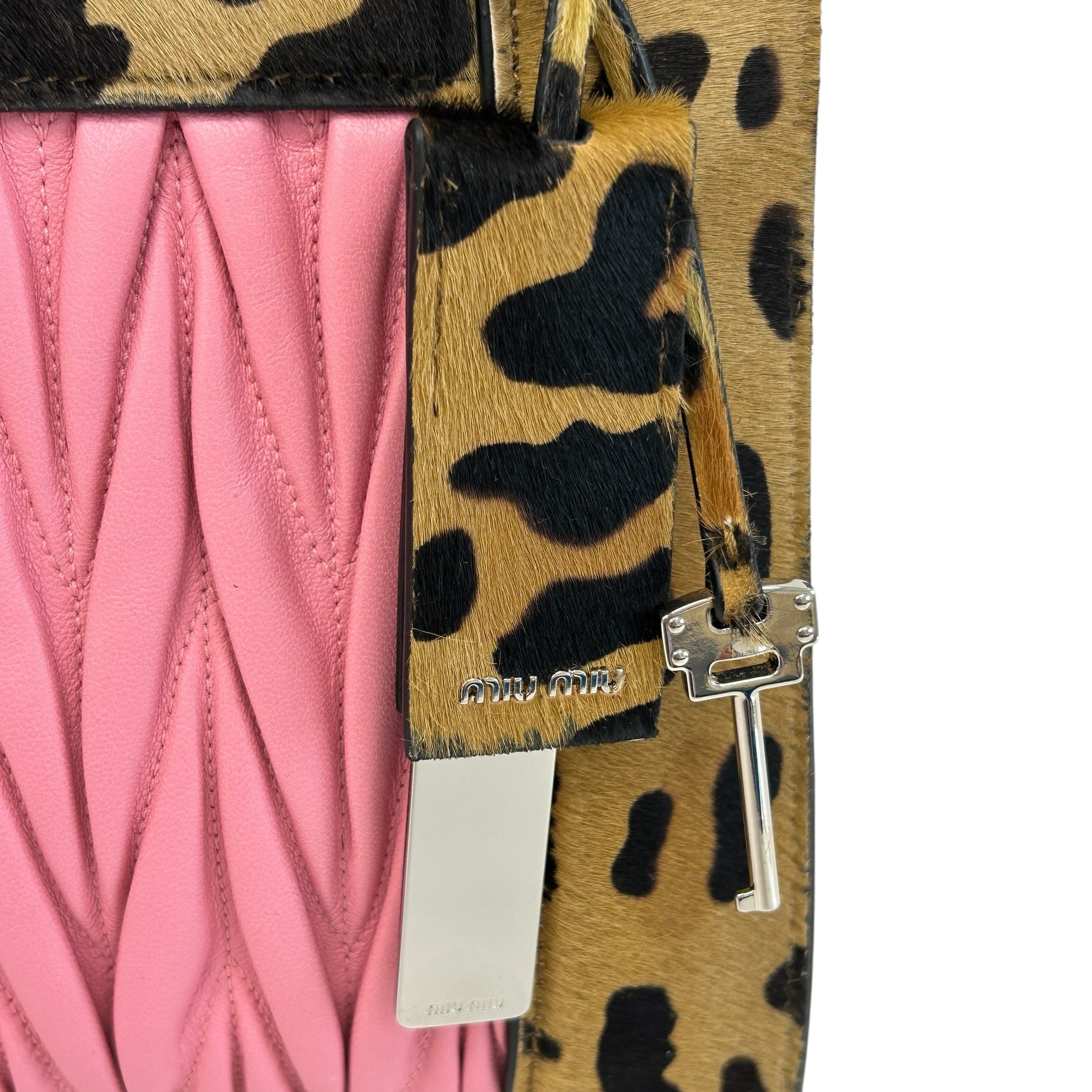 Leopard Ponyhair Rosa Matelasse Leather Tote - Haute Classics