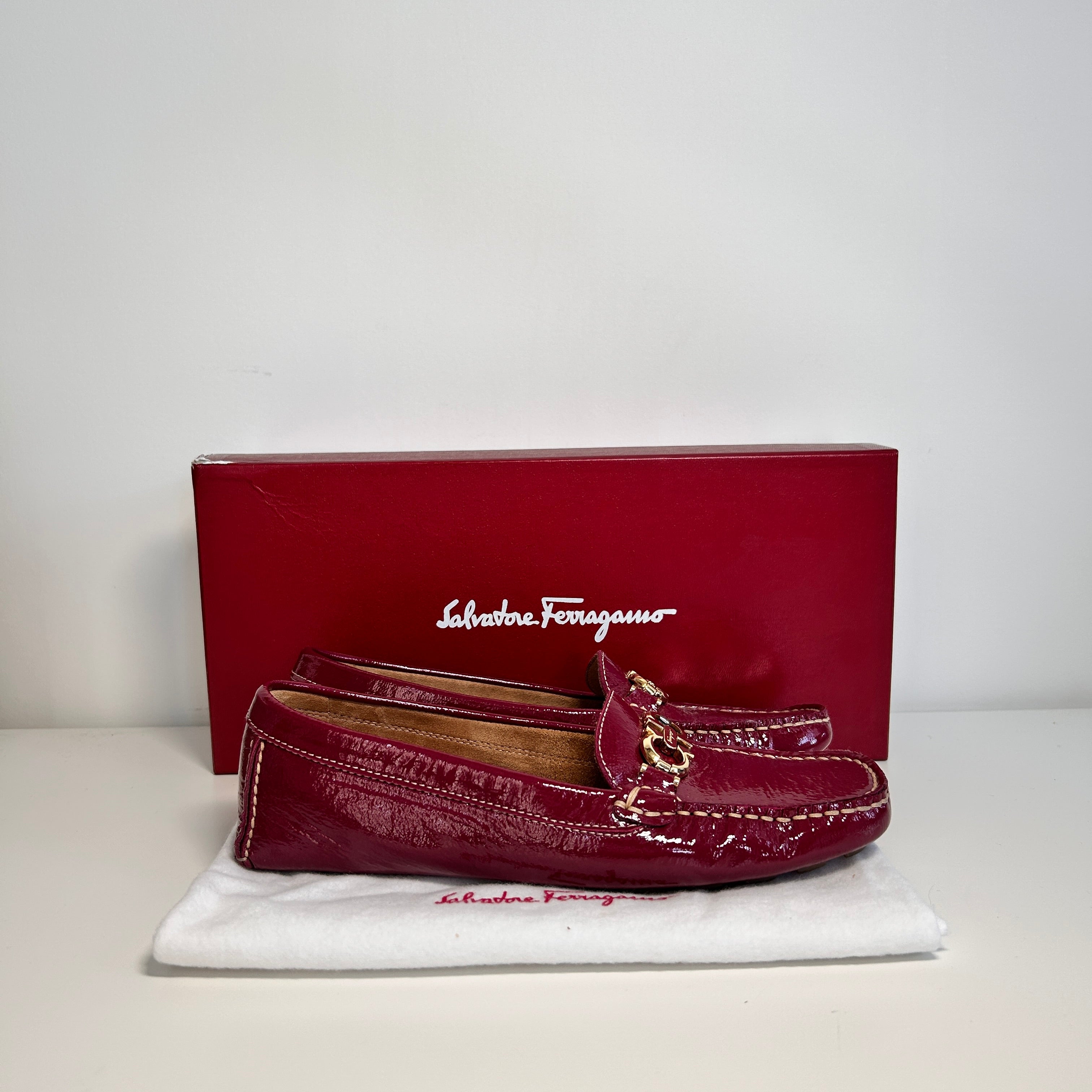 Burgundy Patent Leather Loafers