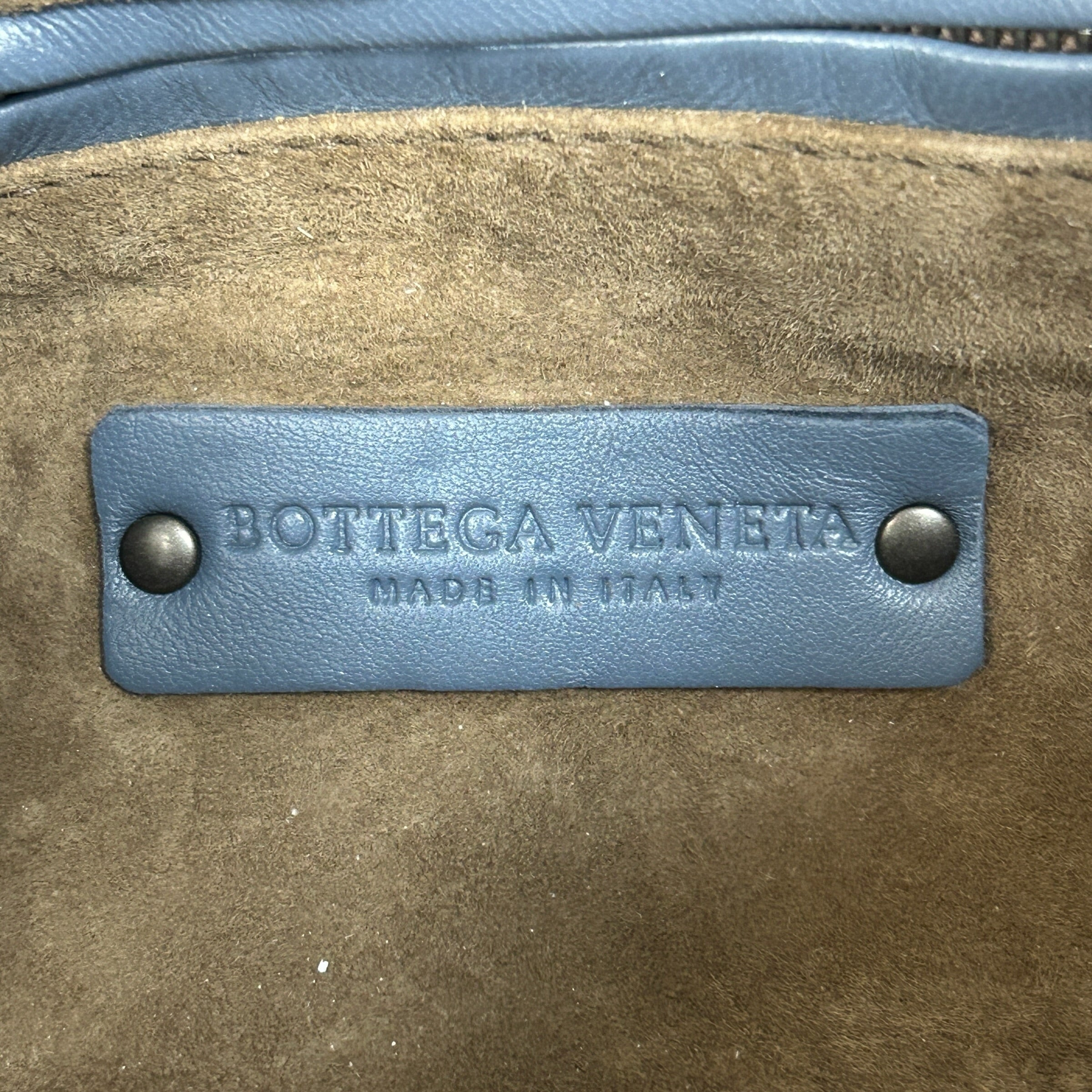 light blue intrecciato Woven Nappa Leather Nodini Crossbody