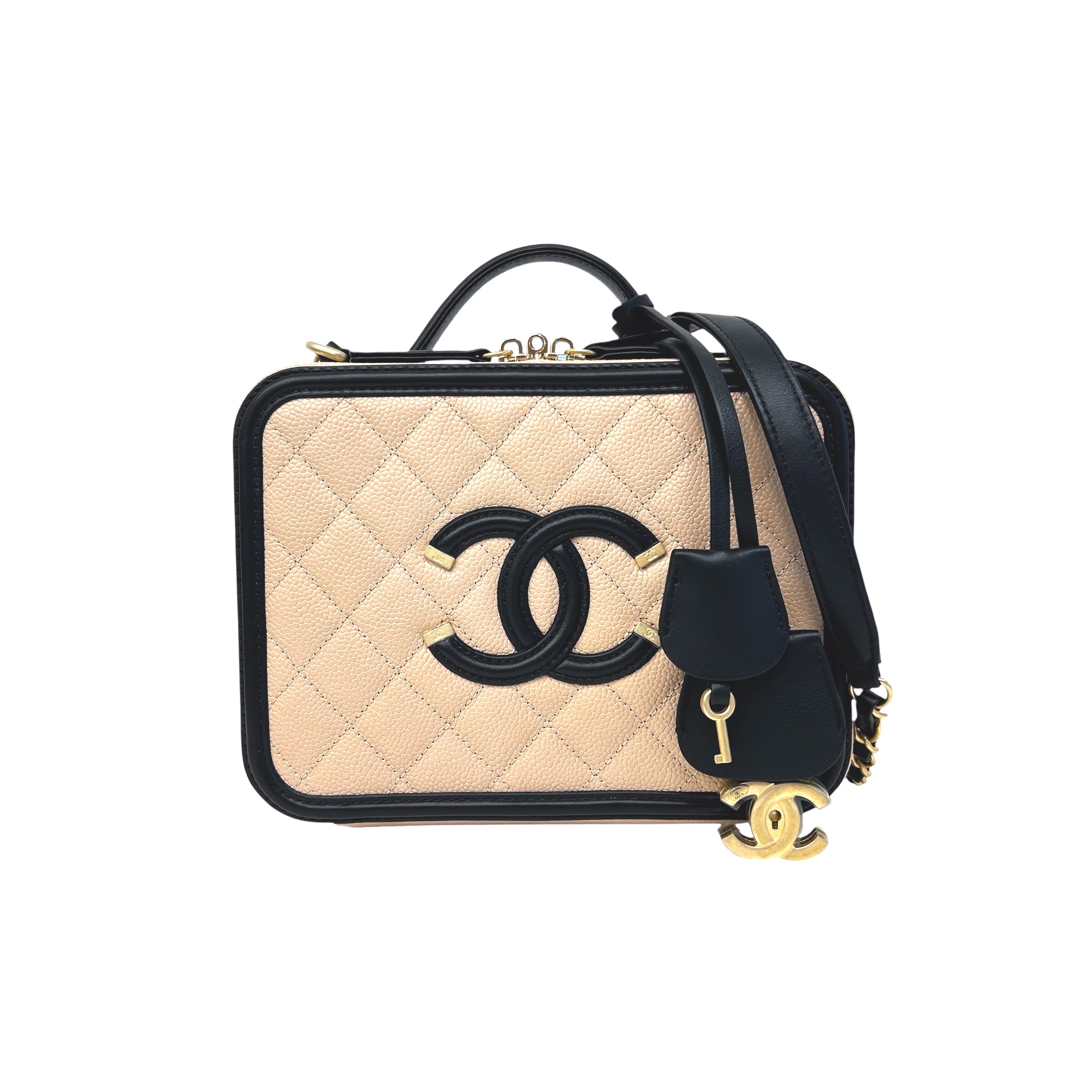 Beige Medium Filigree Vanity Case