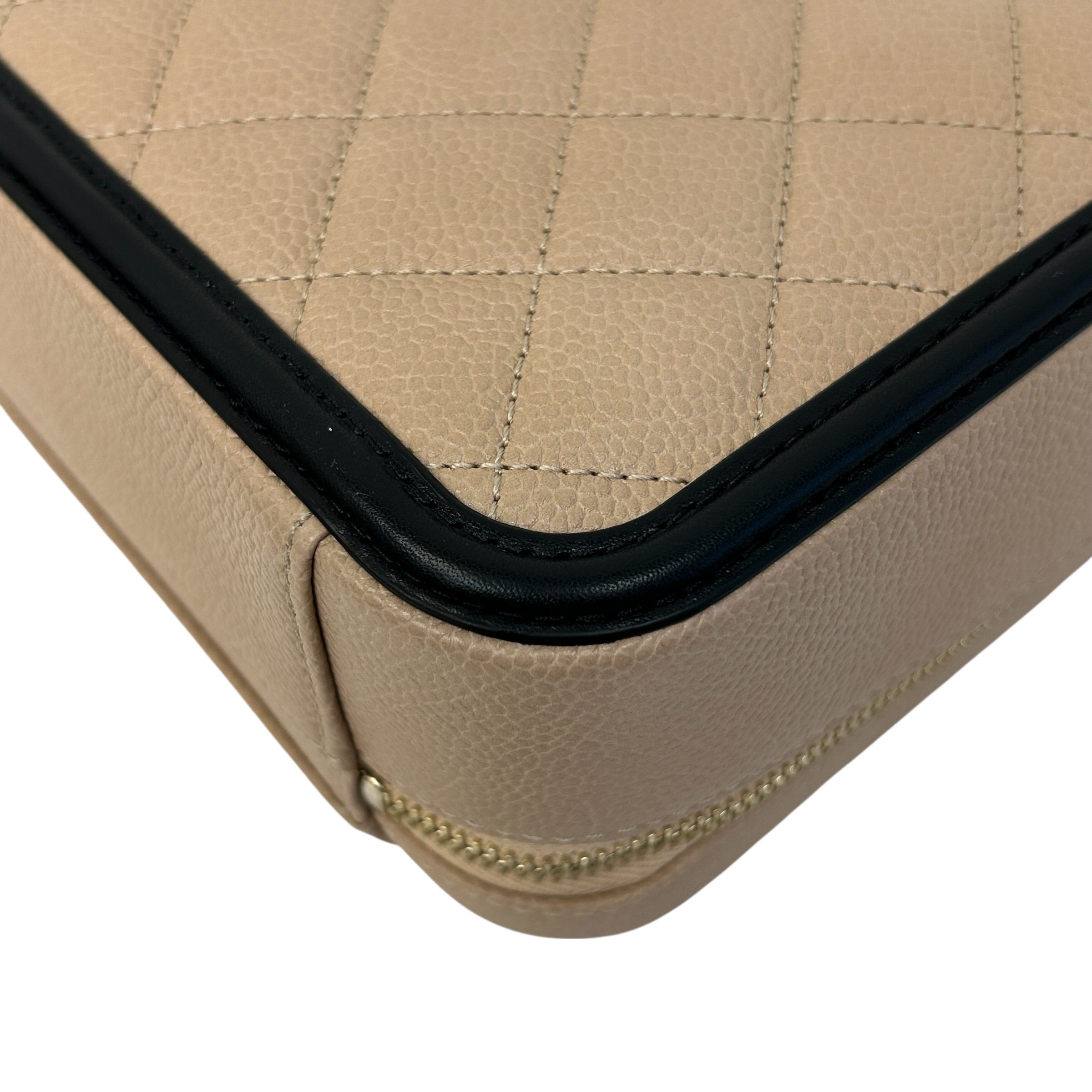 Beige Medium Filigree Vanity Case - Haute Classics