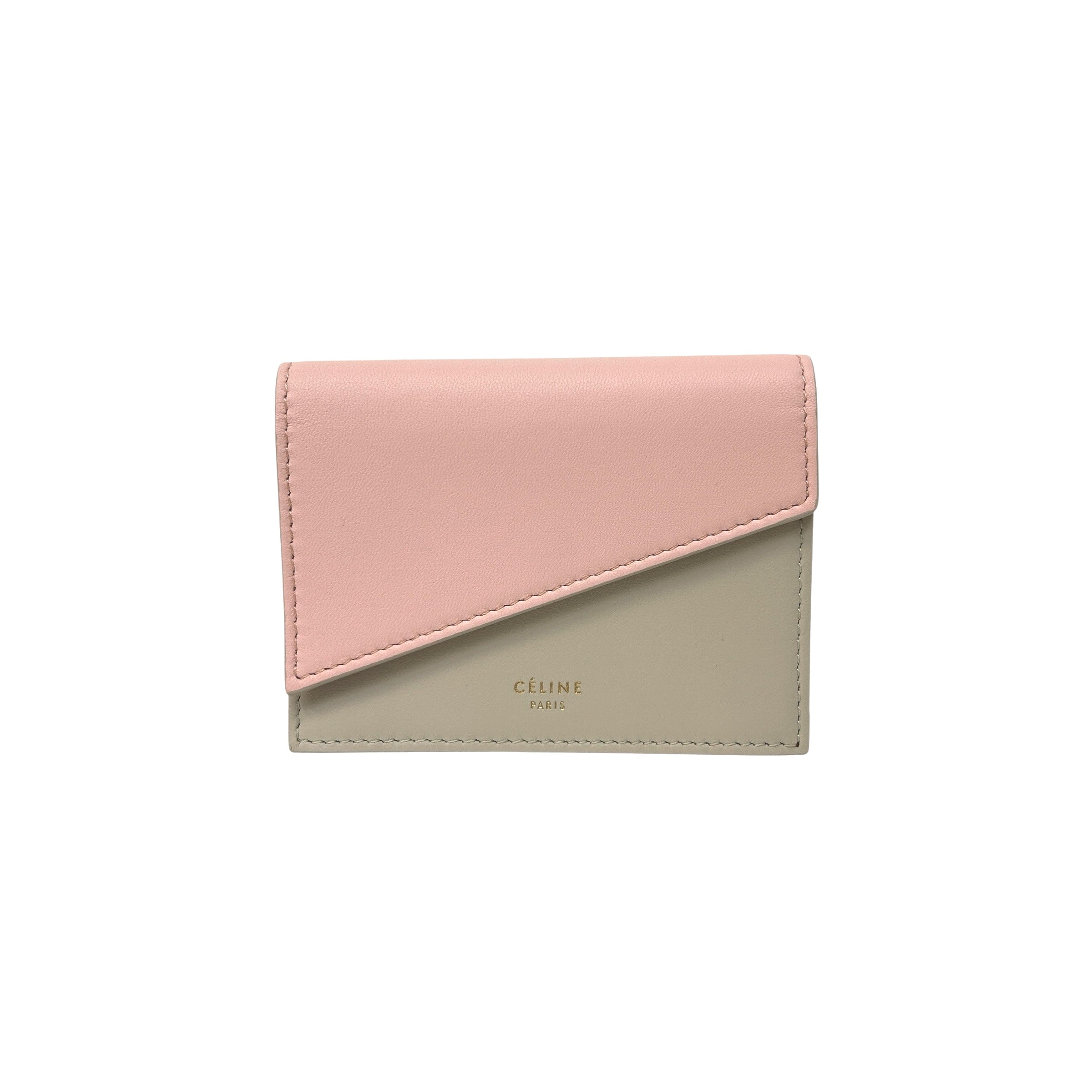 Pink/Grey Diagonal Card Holder Wallet - Haute Classics