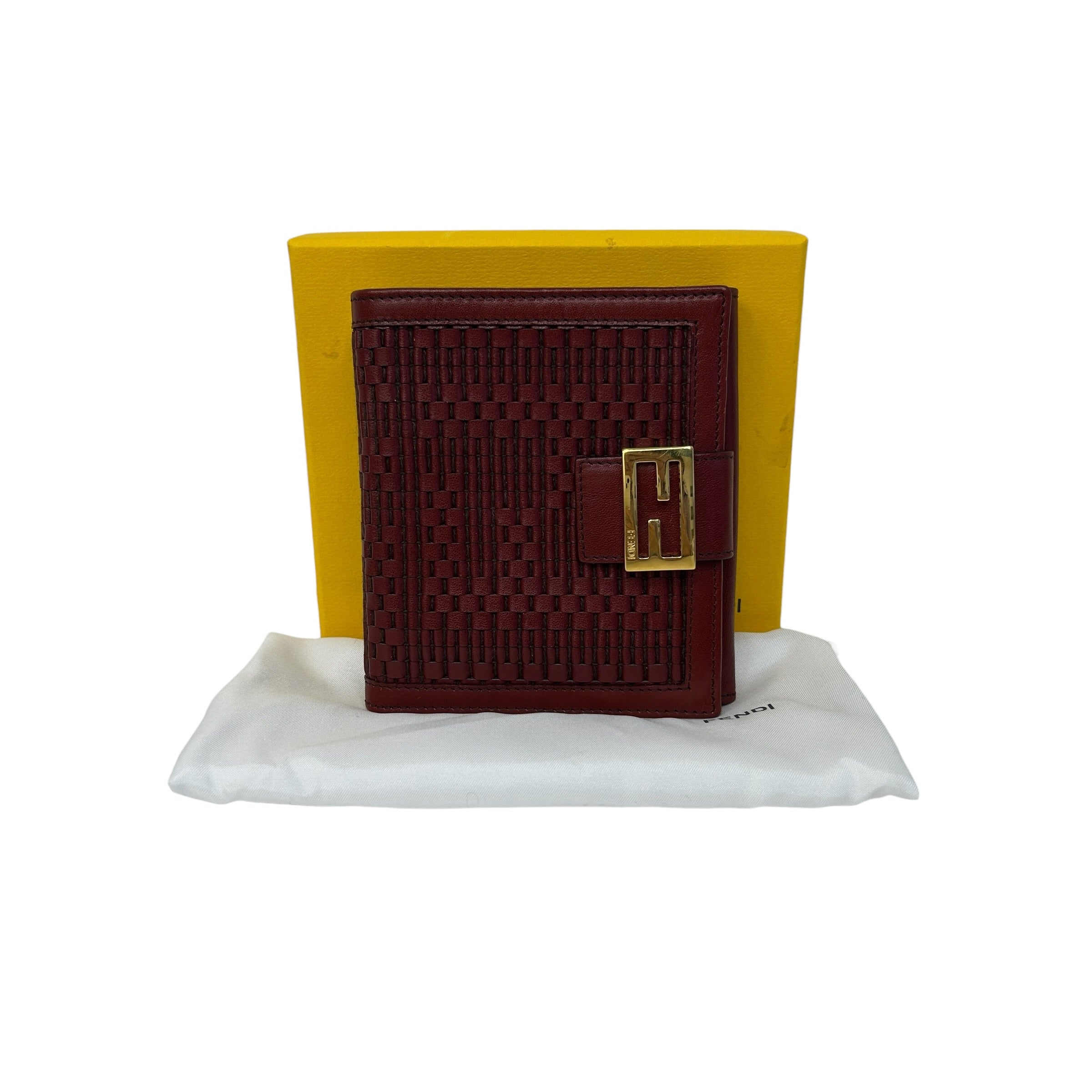 Red Woven Leather Wallet - Haute Classics