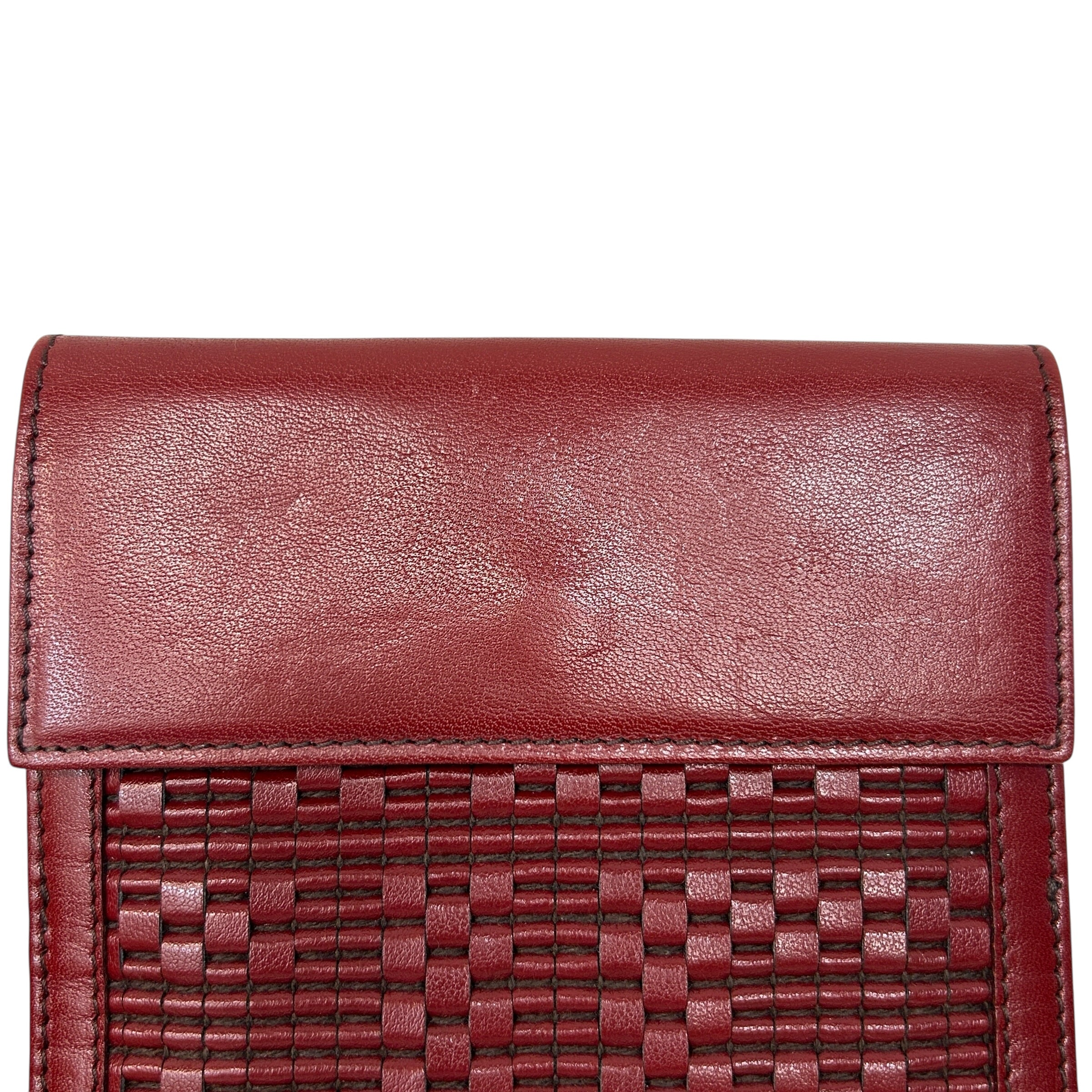 Red Woven Leather Wallet - Haute Classics