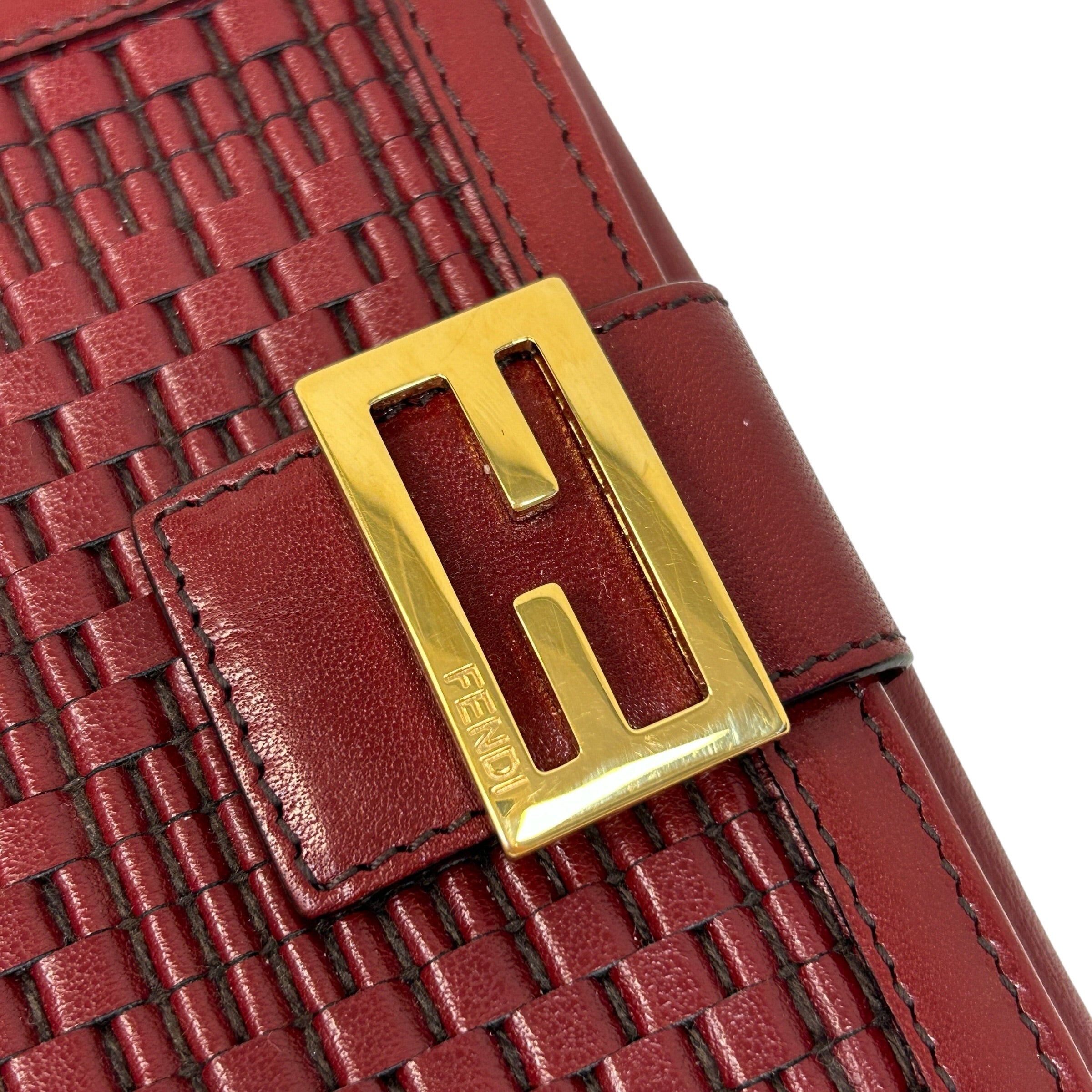 Red Woven Leather Wallet - Haute Classics