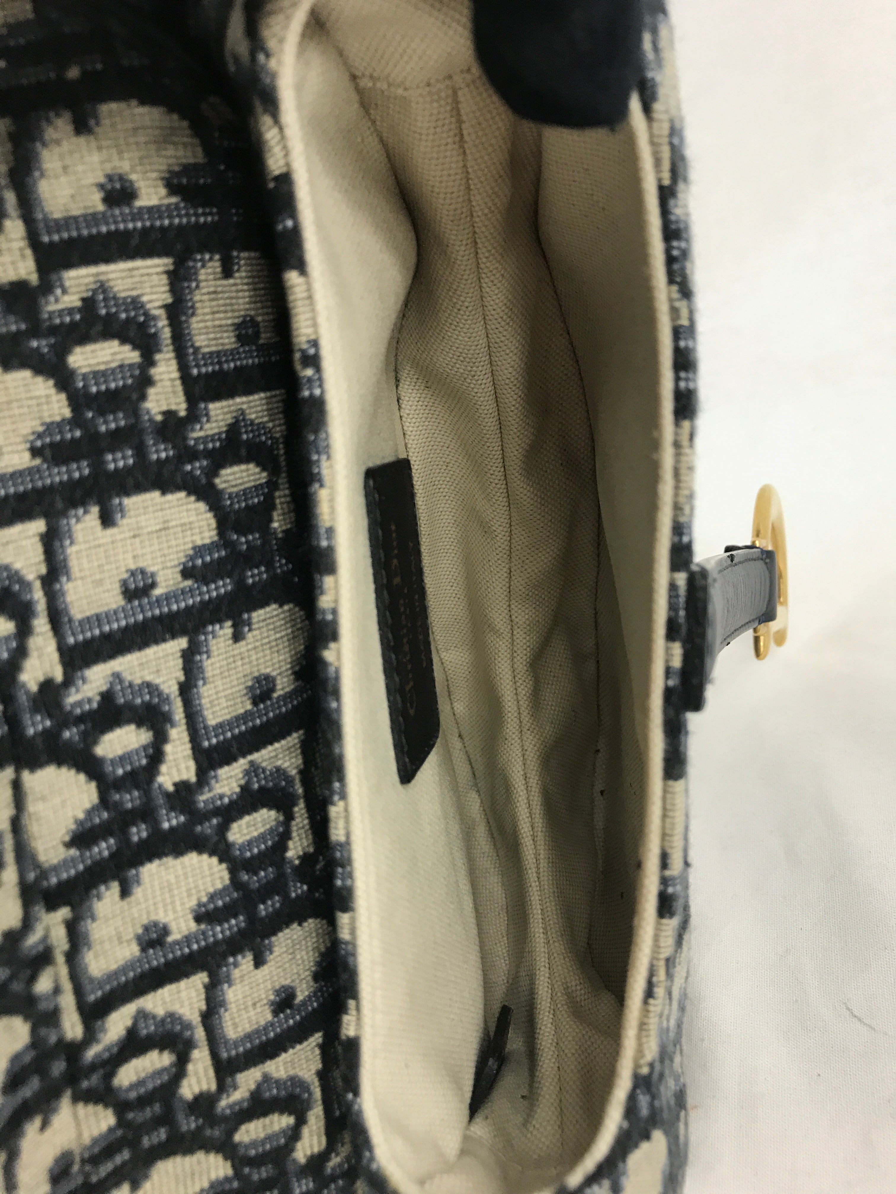 Oblique Jacquard Mini Saddle Bag w/GHW