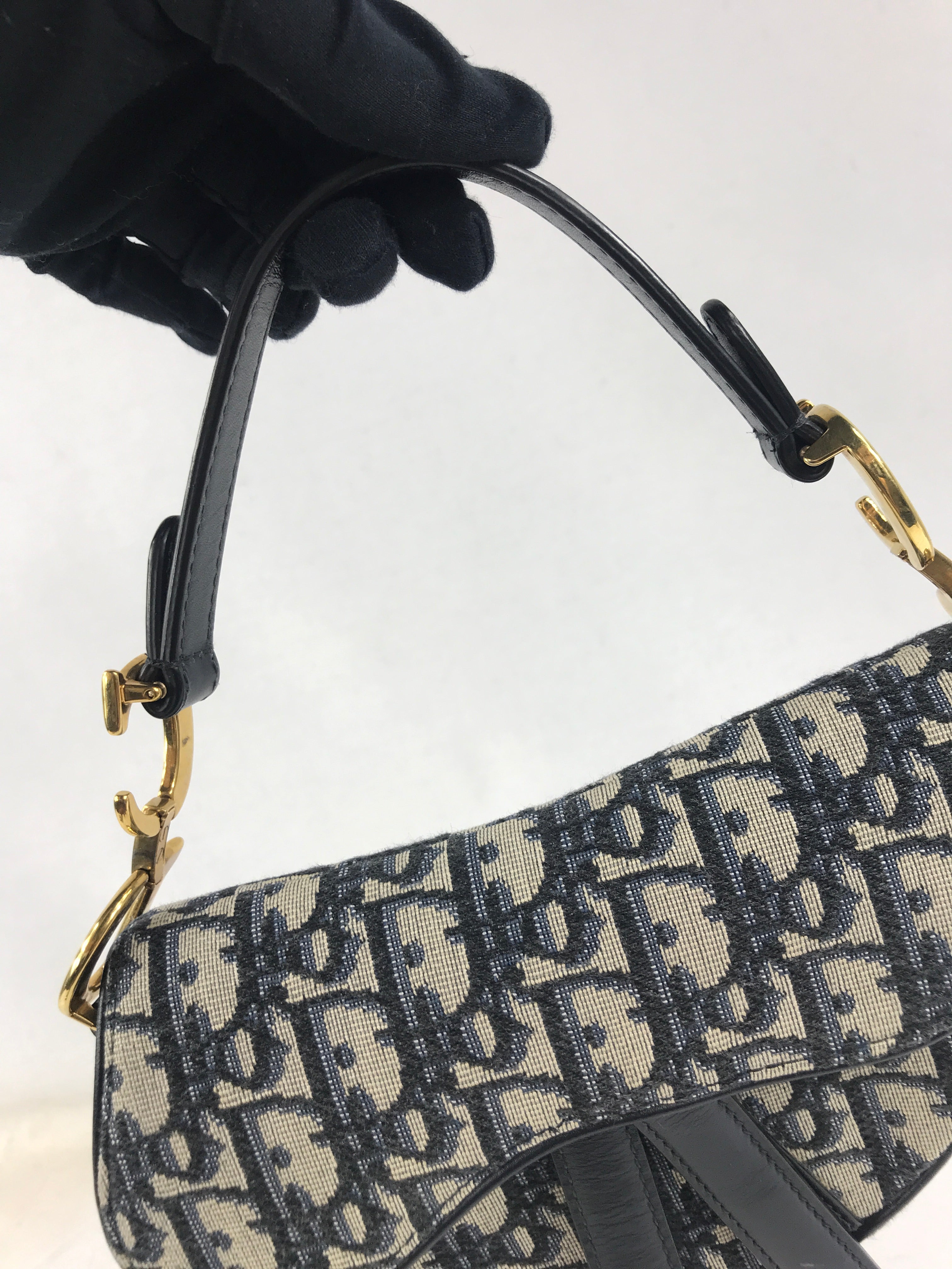 Oblique Jacquard Mini Saddle Bag w/GHW