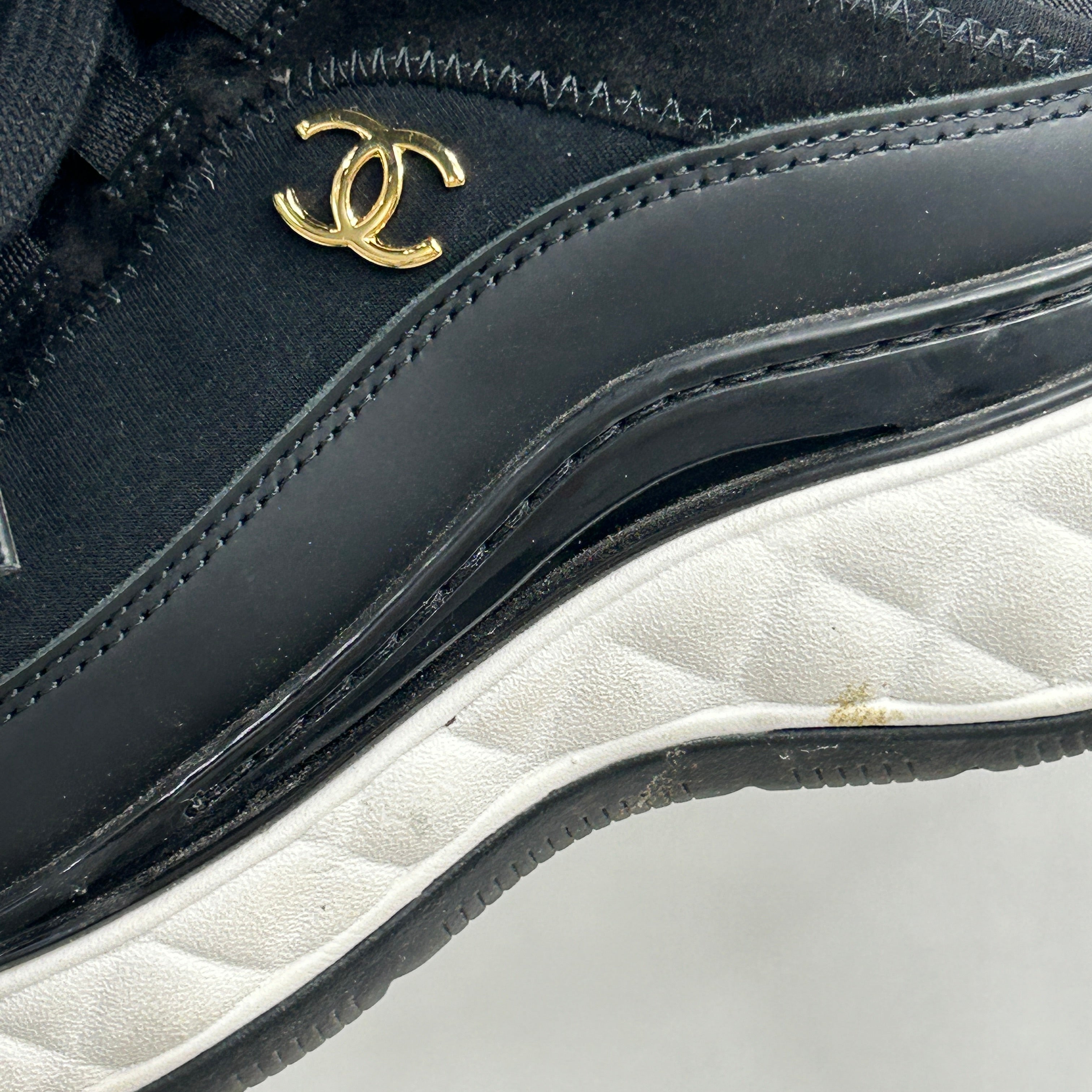 Black Velvet Calfskin and Mixed Fibers Tennis Sneaker w/GHW