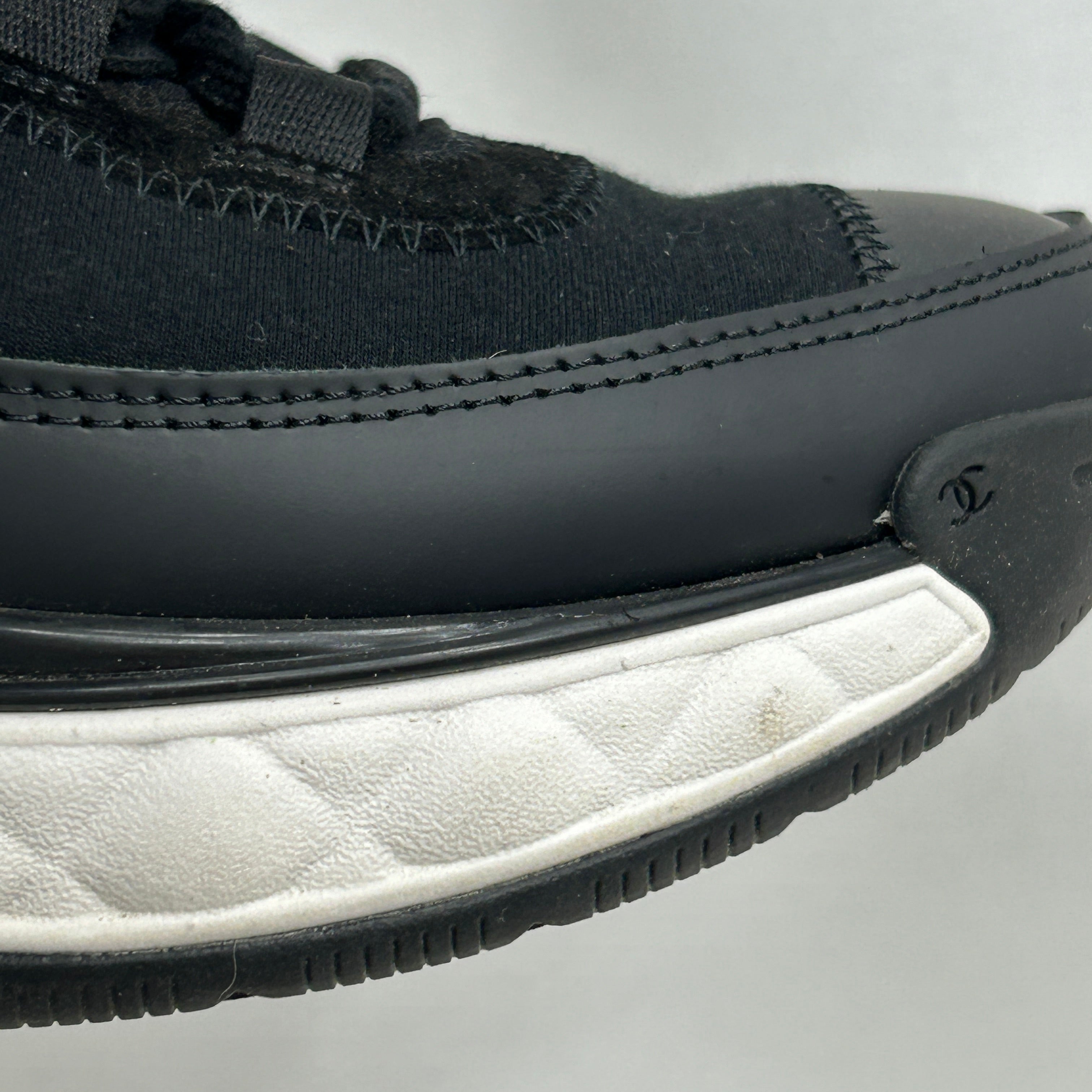 Black Velvet Calfskin and Mixed Fibers Tennis Sneaker w/GHW