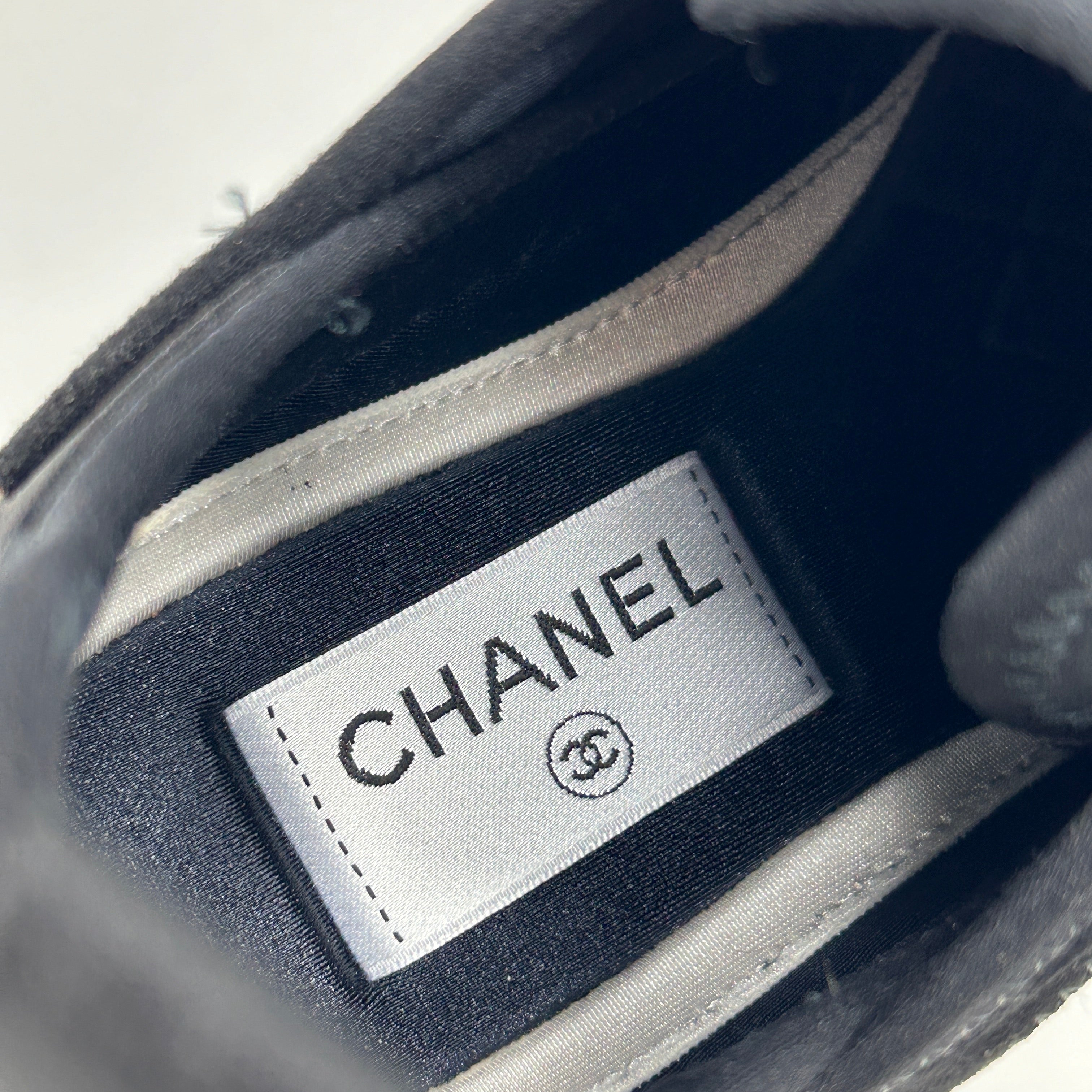 Black Velvet Calfskin and Mixed Fibers Tennis Sneaker w/GHW