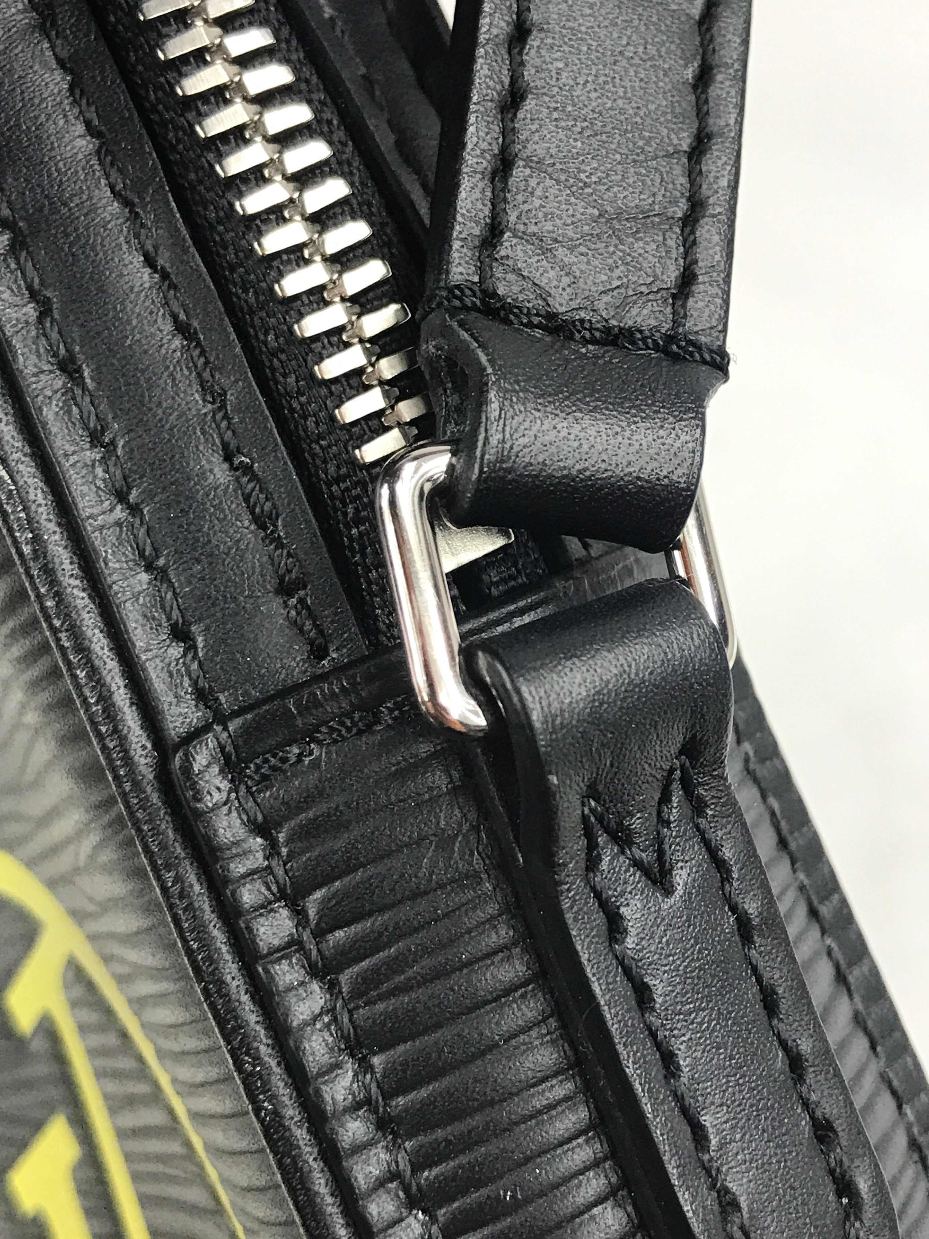 Black Epi Leather Logo Danube Crossbody Bag w/SHW