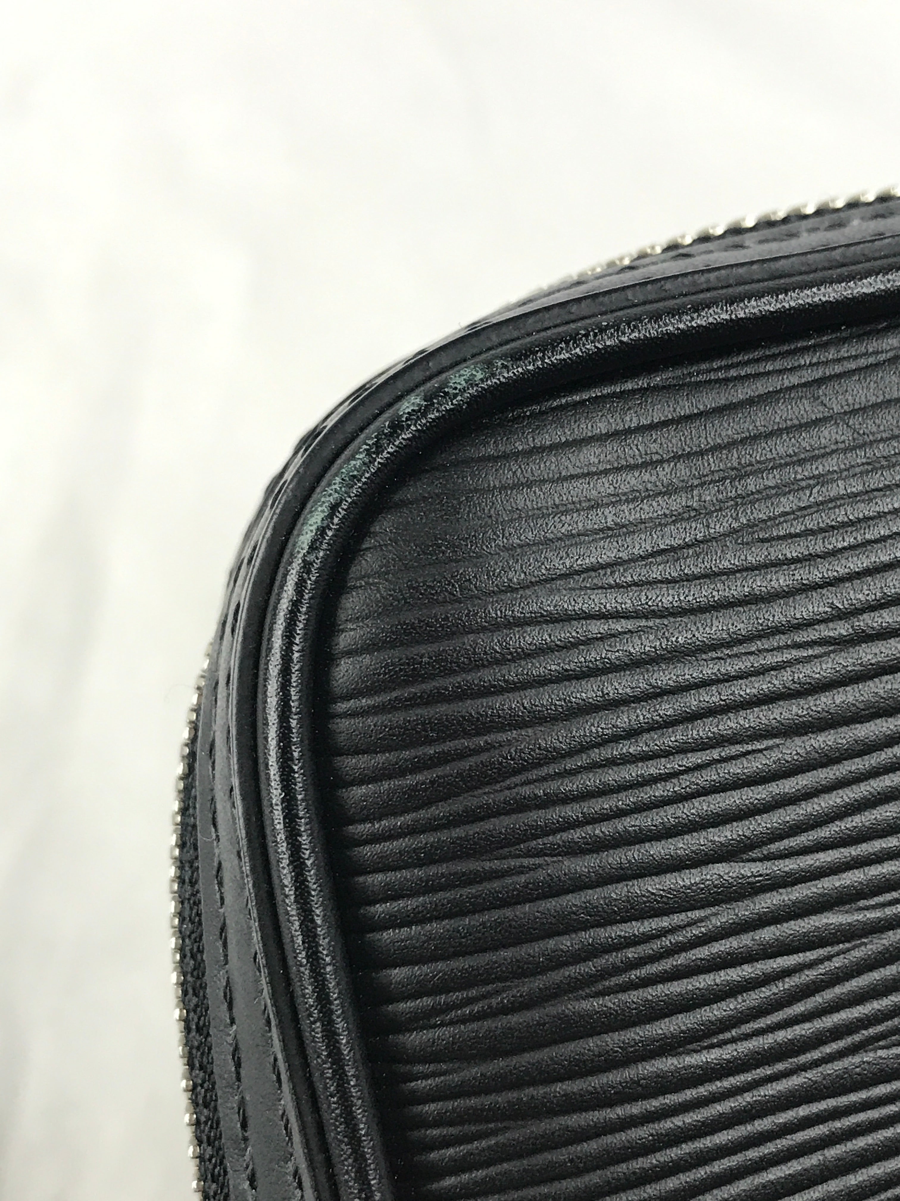Black Epi Leather Logo Danube Crossbody Bag w/SHW