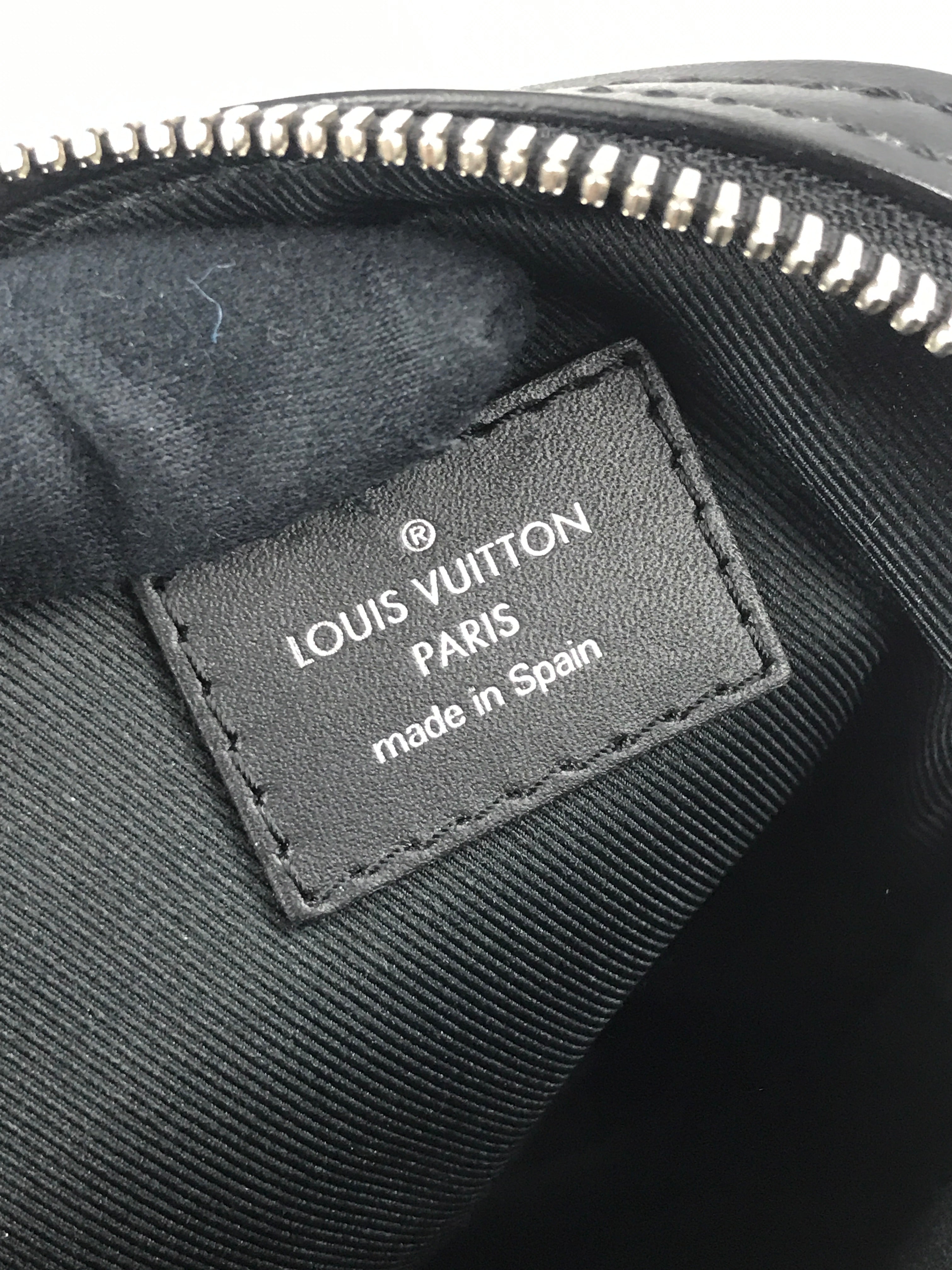 Black Epi Leather Logo Danube Crossbody Bag w/SHW