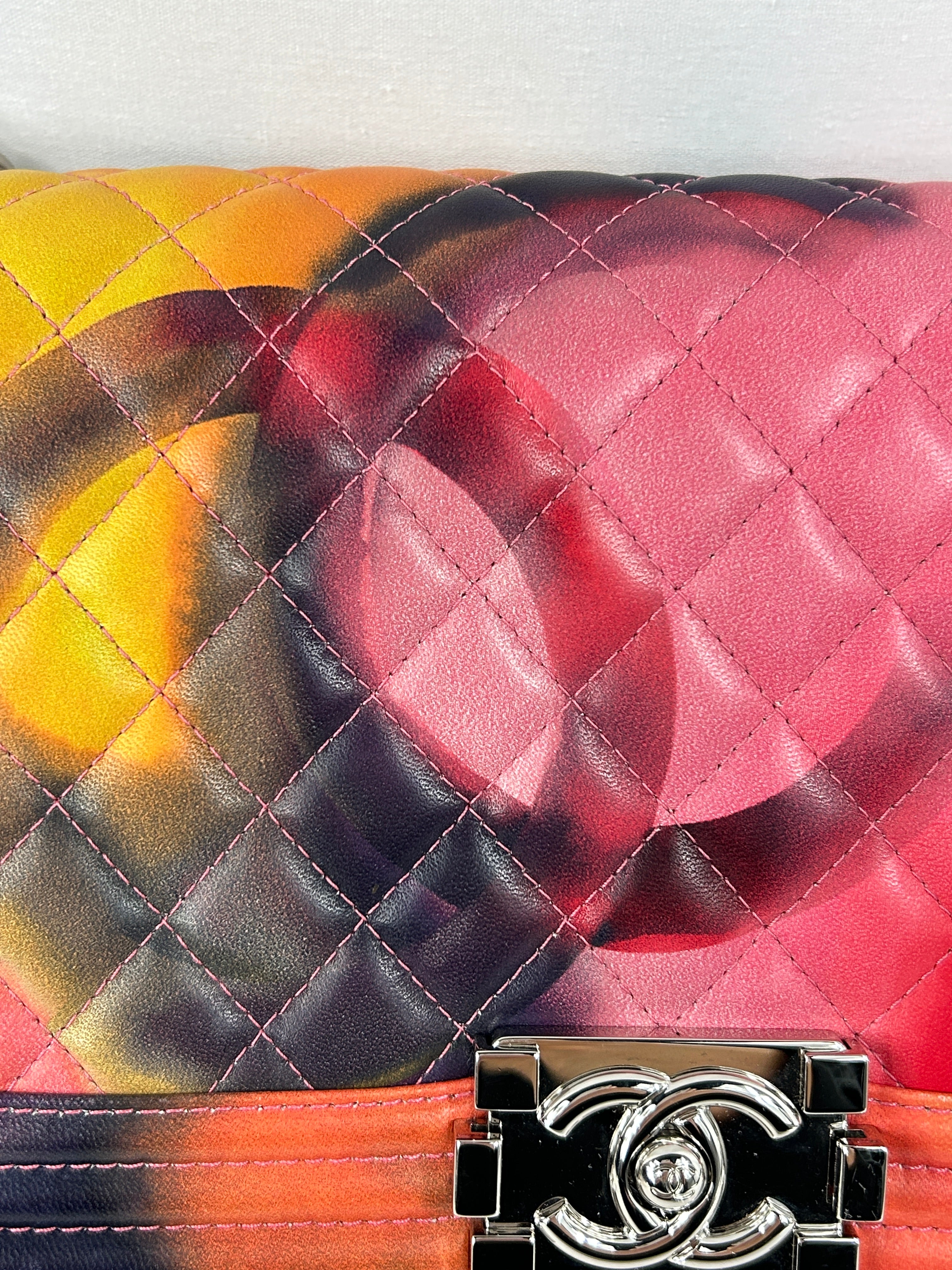 CC 15S2 Multicolor Lambskin Leather Medium Boy Bag w/SHW