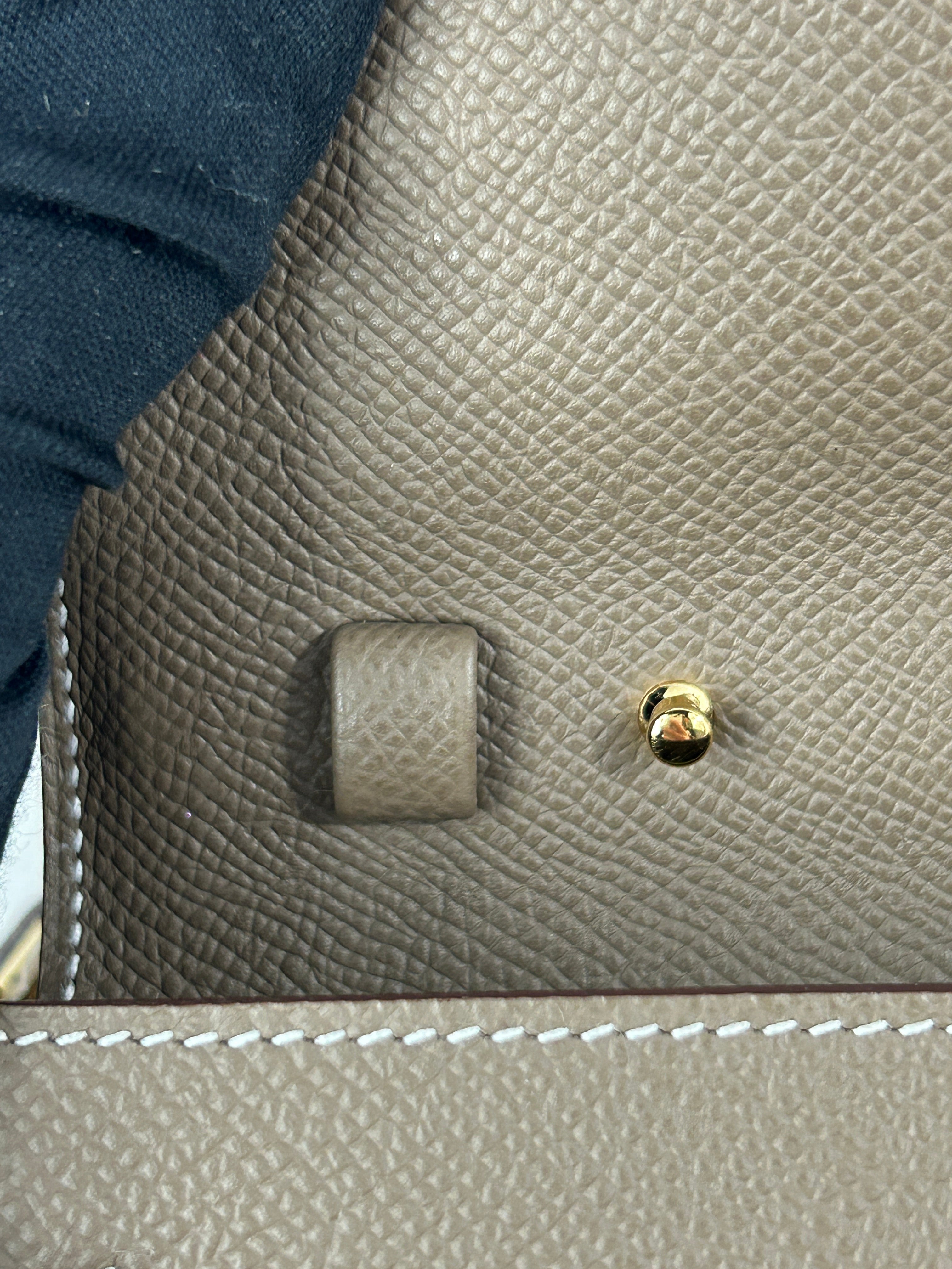 Etoupe Epsom Leather Kelly To Go Wallet w/GHW