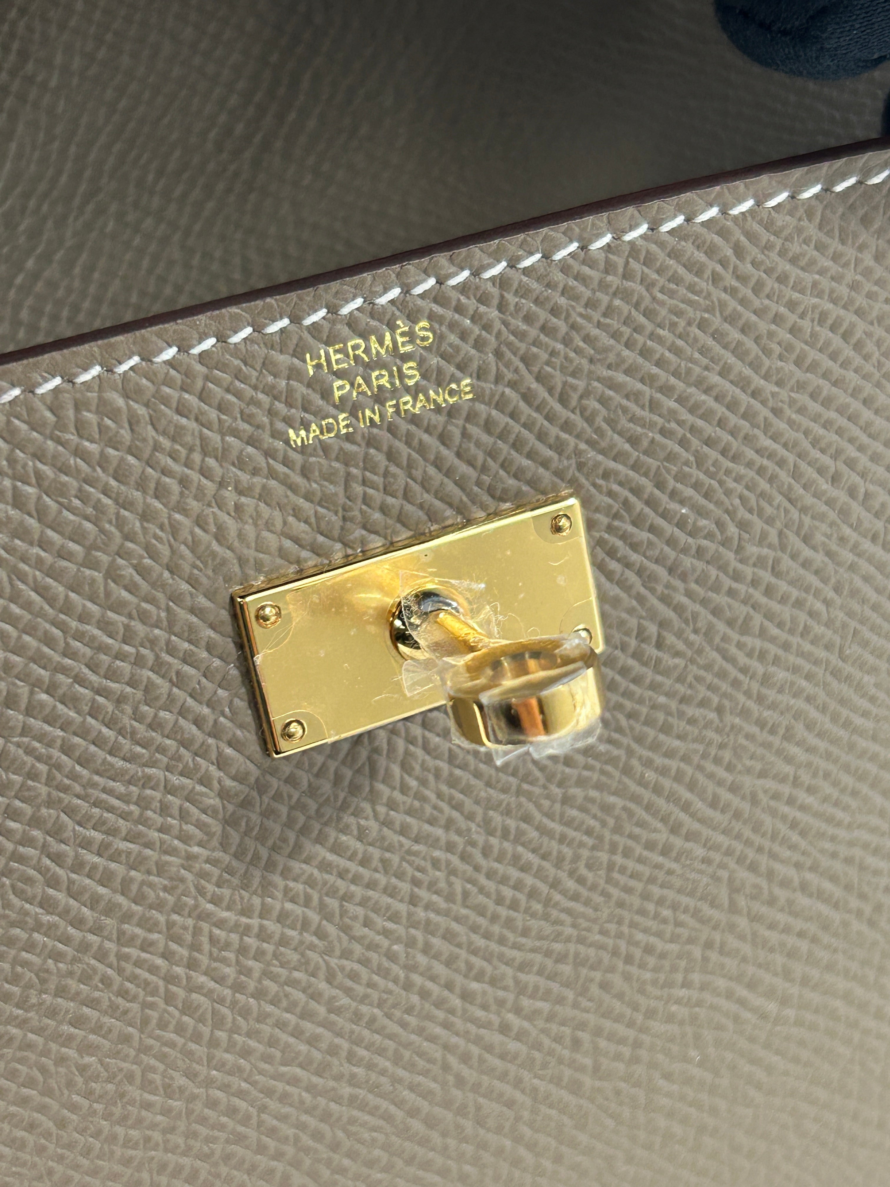 Etoupe Epsom Leather Kelly To Go Wallet w/GHW