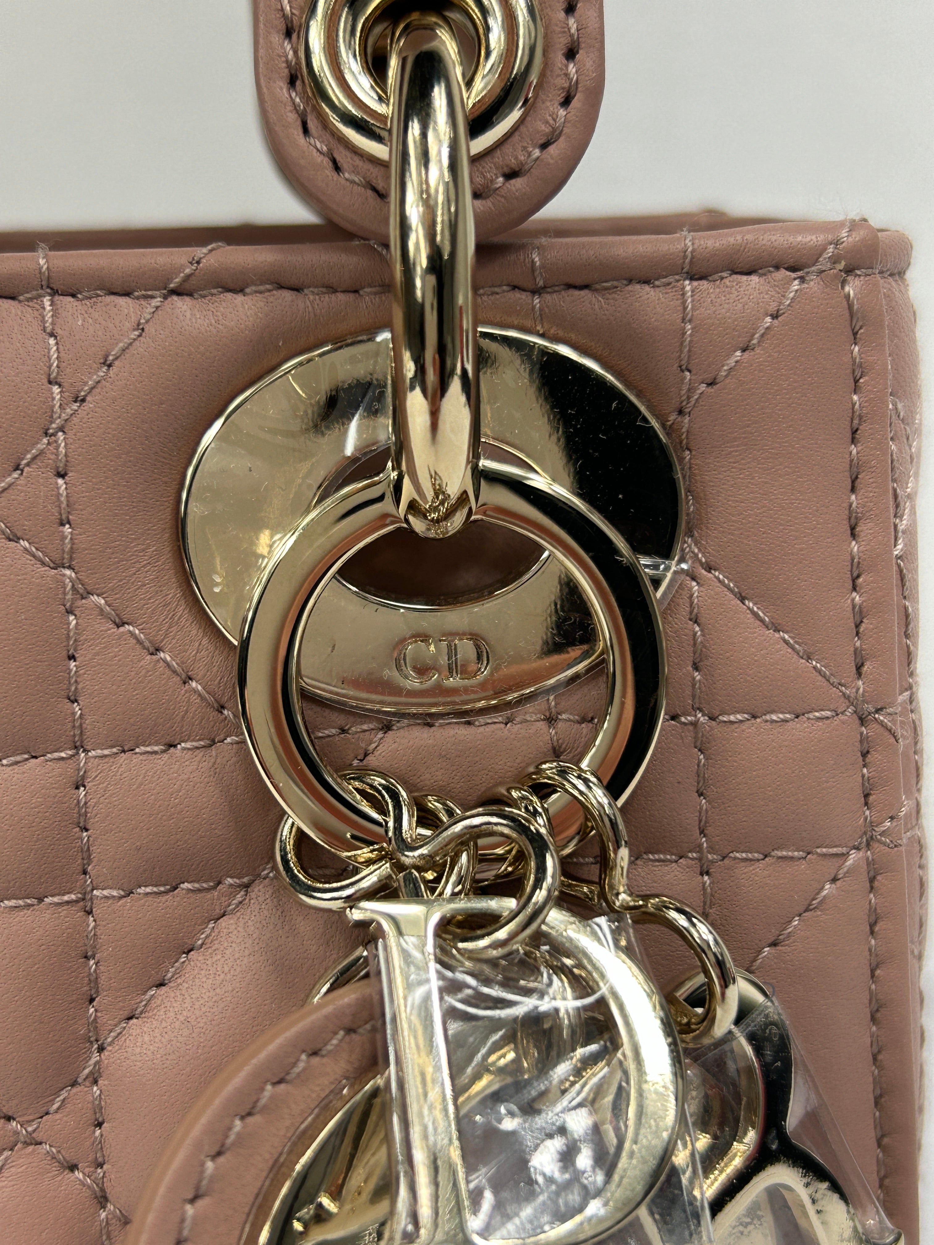 Mini Rose Des Vents Cannage Lambskin Lady Dior W/GHW