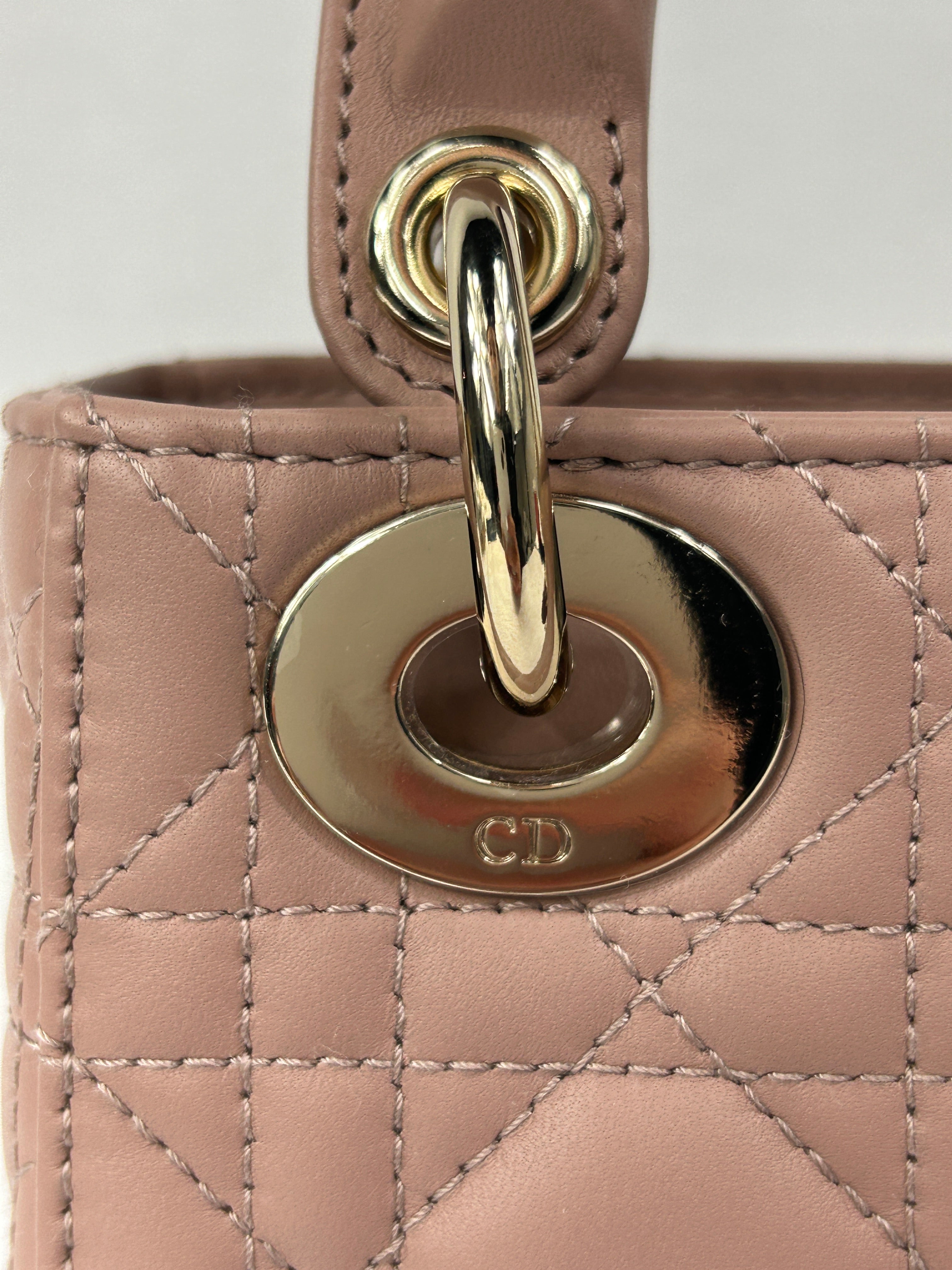 Mini Rose Des Vents Cannage Lambskin Lady Dior W/GHW
