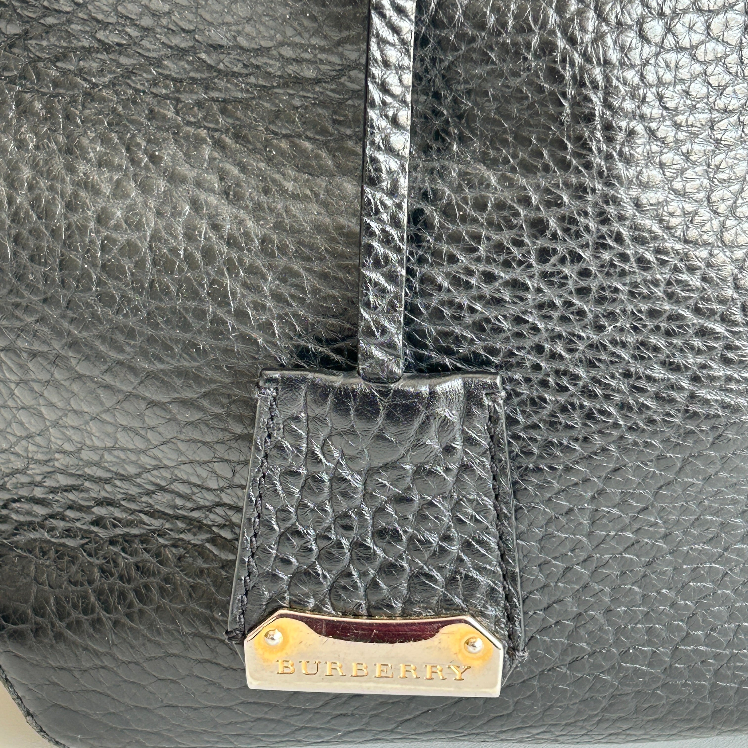 Black Leather Top Handle Bag