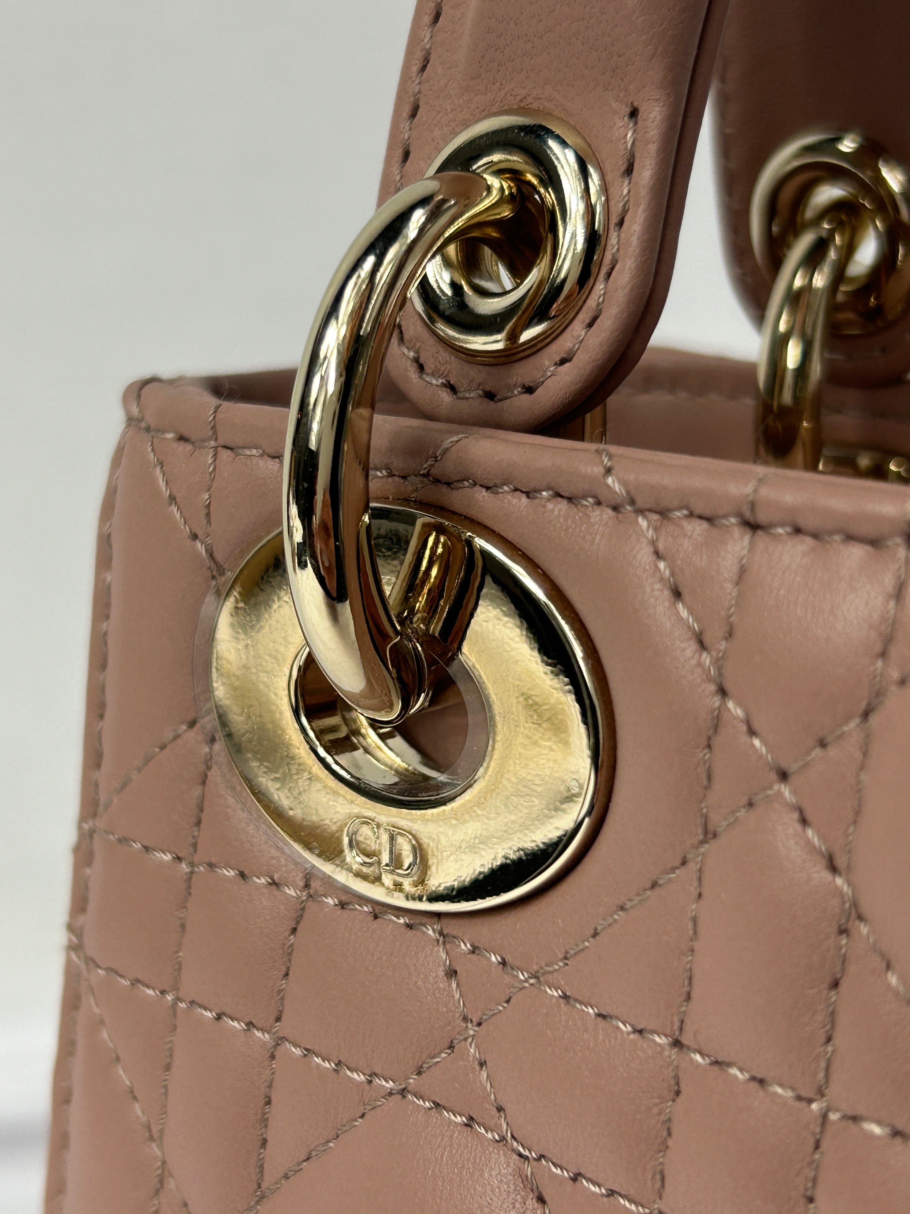 Mini Rose Des Vents Cannage Lambskin Lady Dior W/GHW