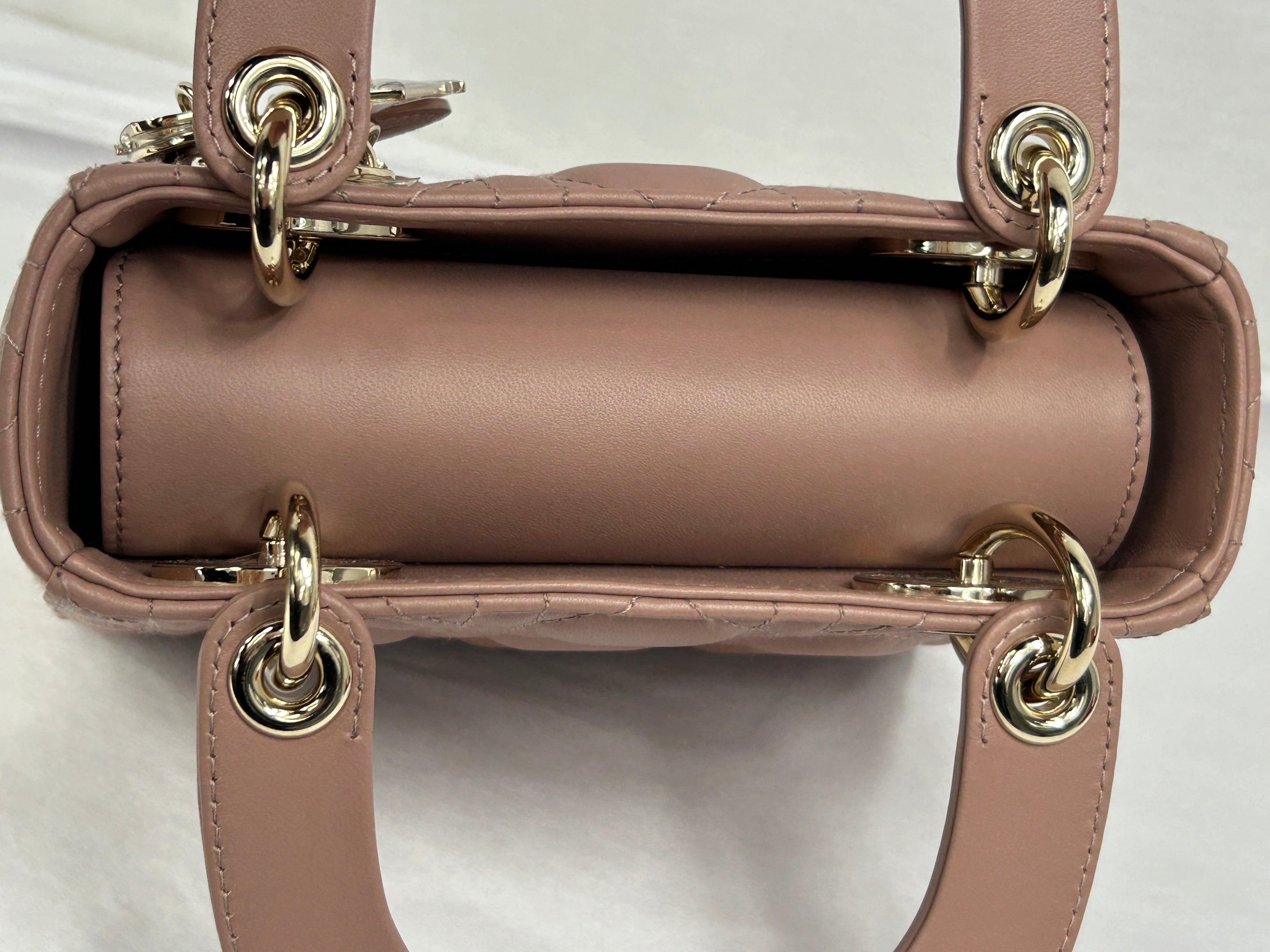 Mini Rose Des Vents Cannage Lambskin Lady Dior W/GHW