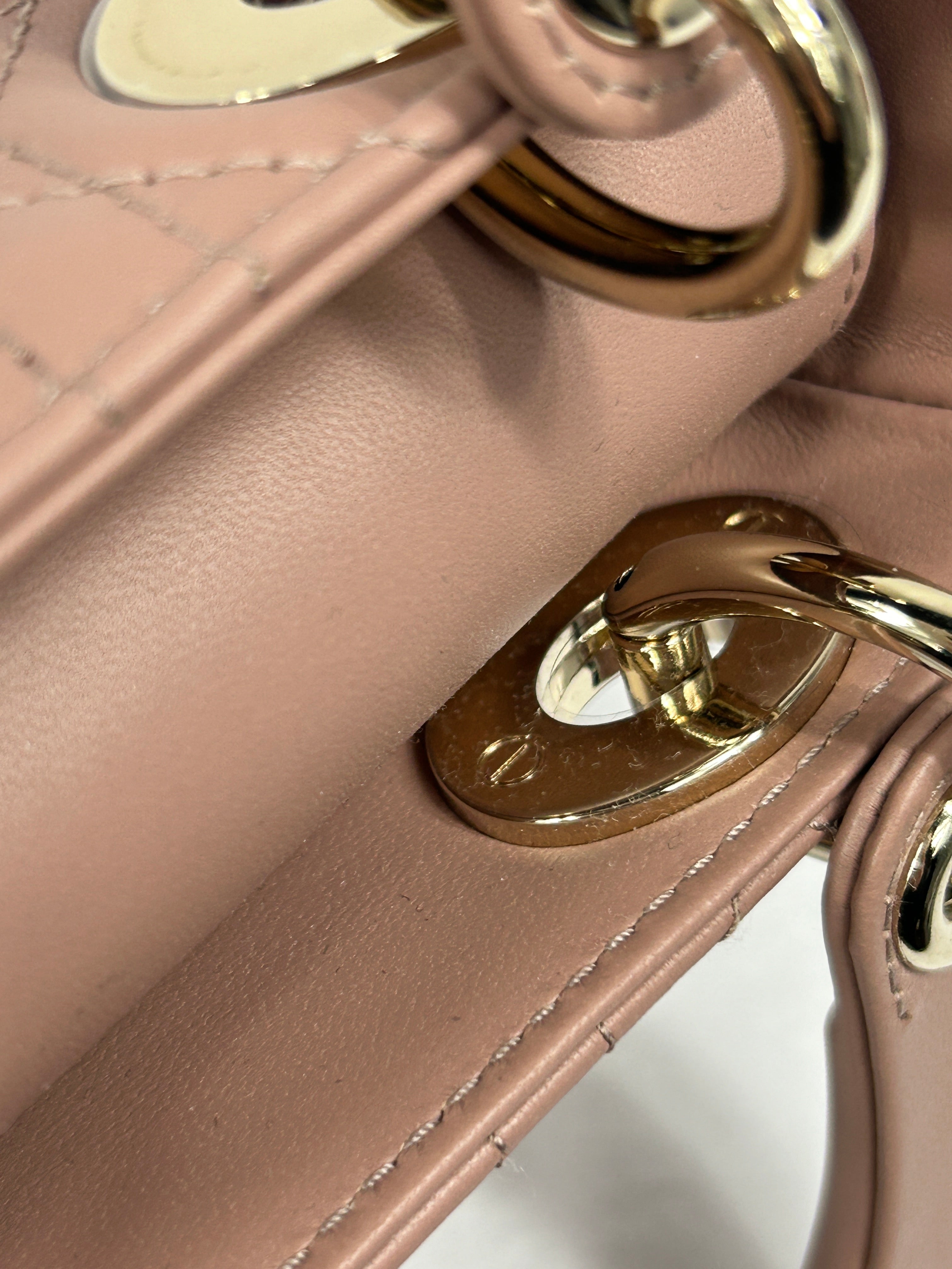 Mini Rose Des Vents Cannage Lambskin Lady Dior W/GHW