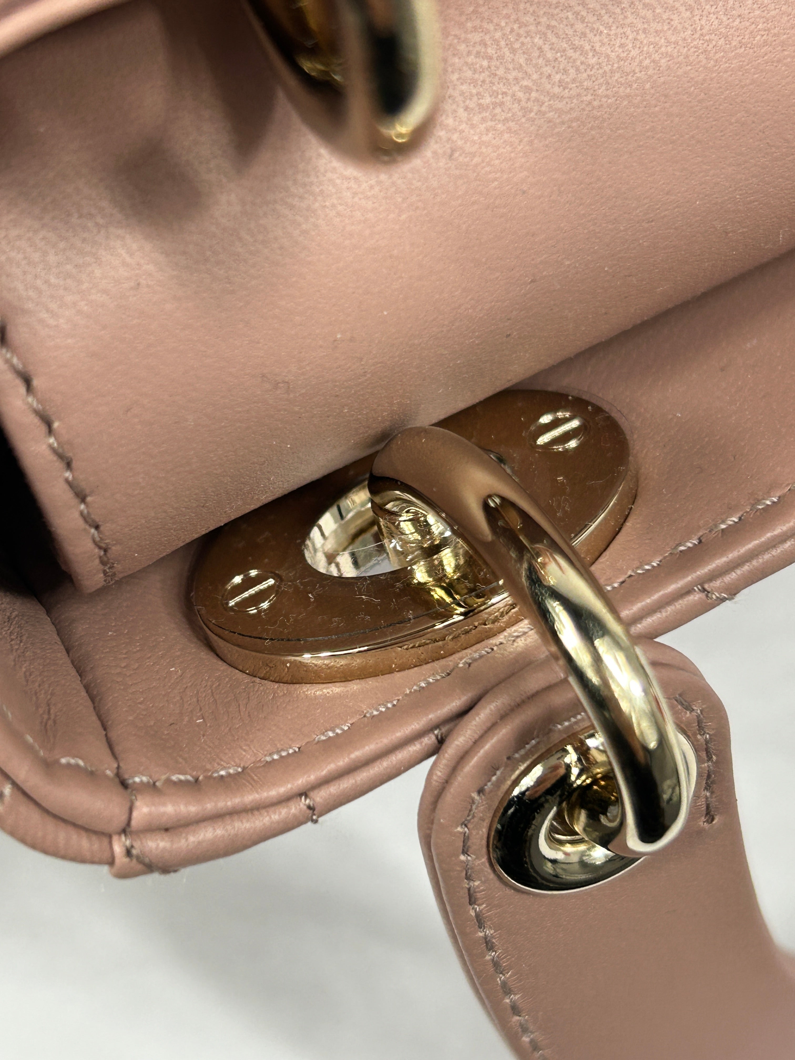 Mini Rose Des Vents Cannage Lambskin Lady Dior W/GHW