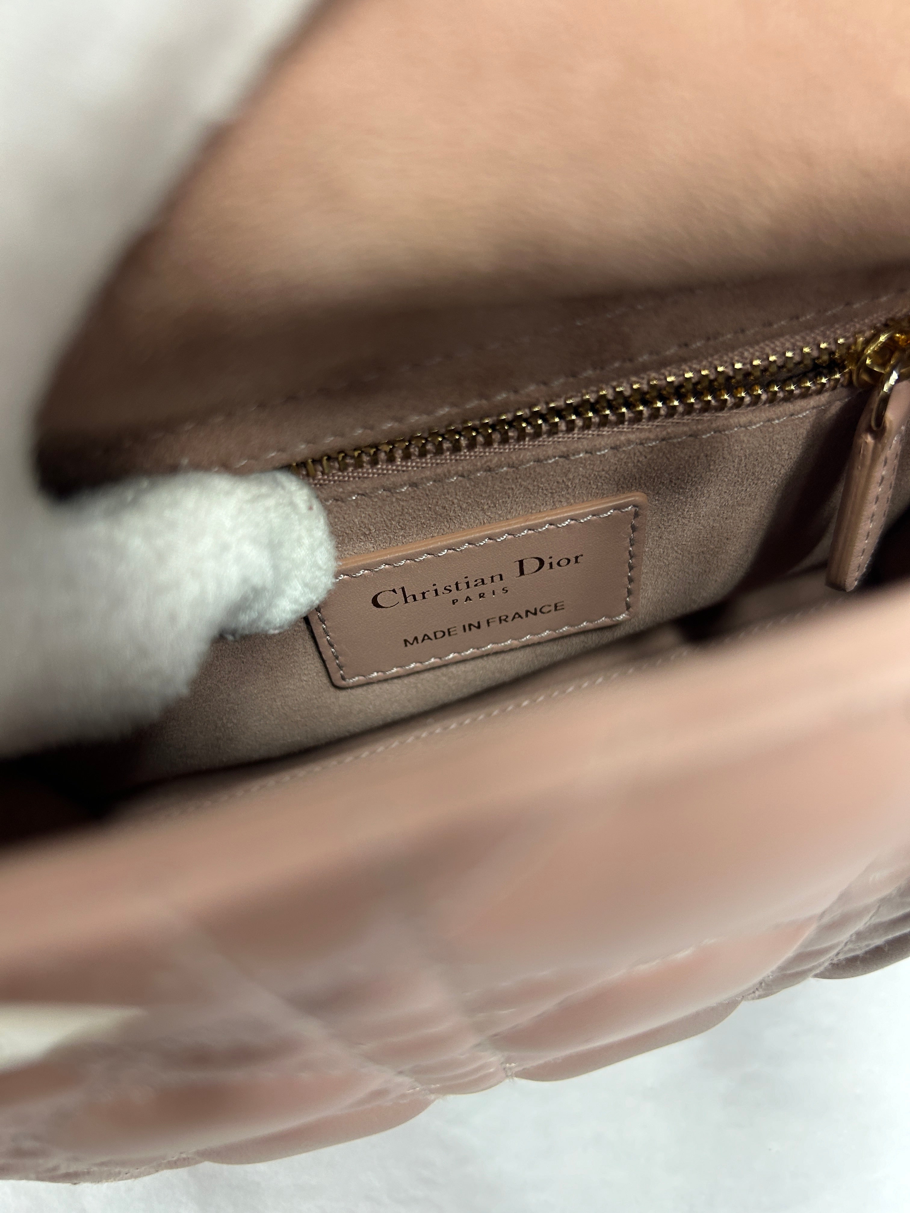 Mini Rose Des Vents Cannage Lambskin Lady Dior W/GHW