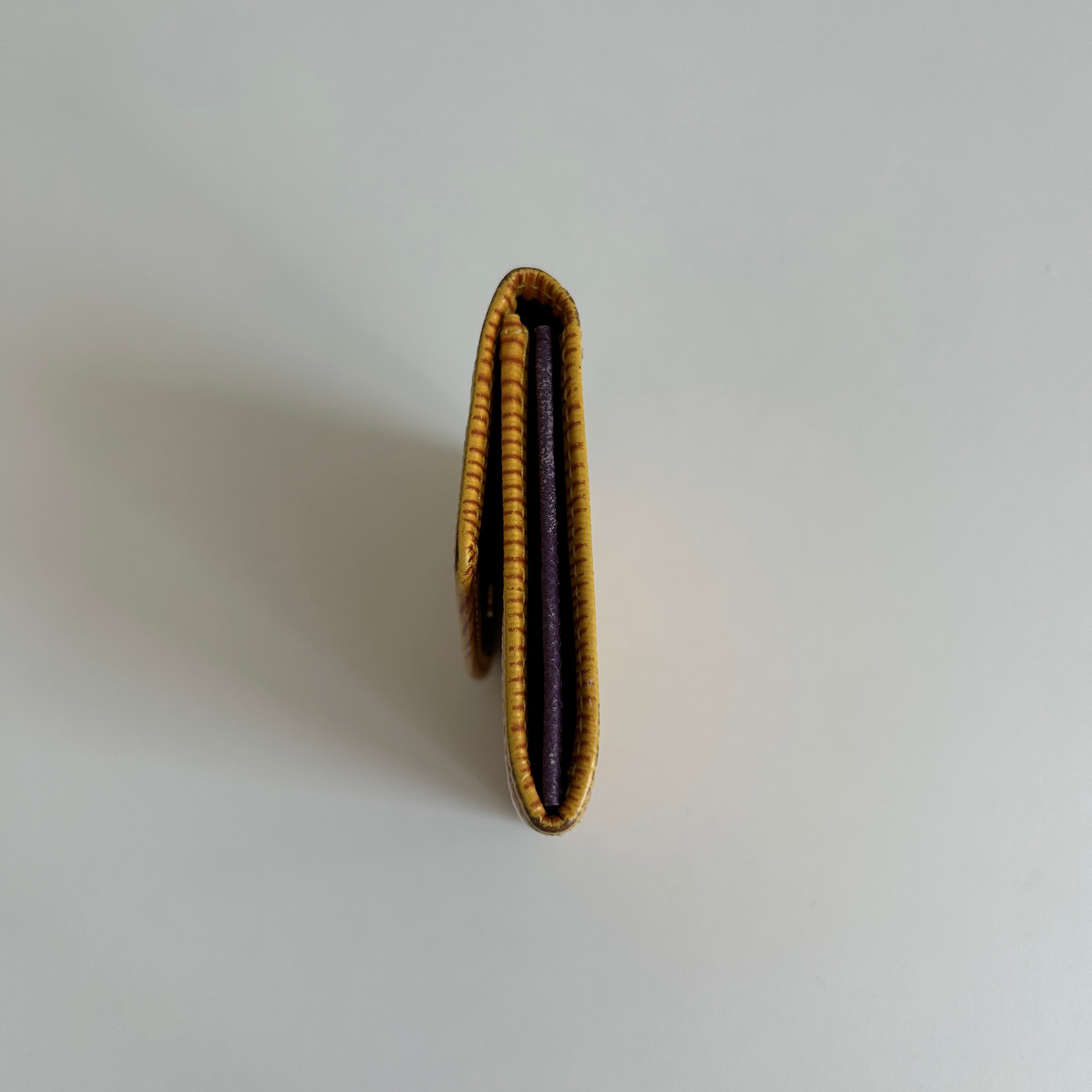 Yellow Epi Leather Elise Wallet
