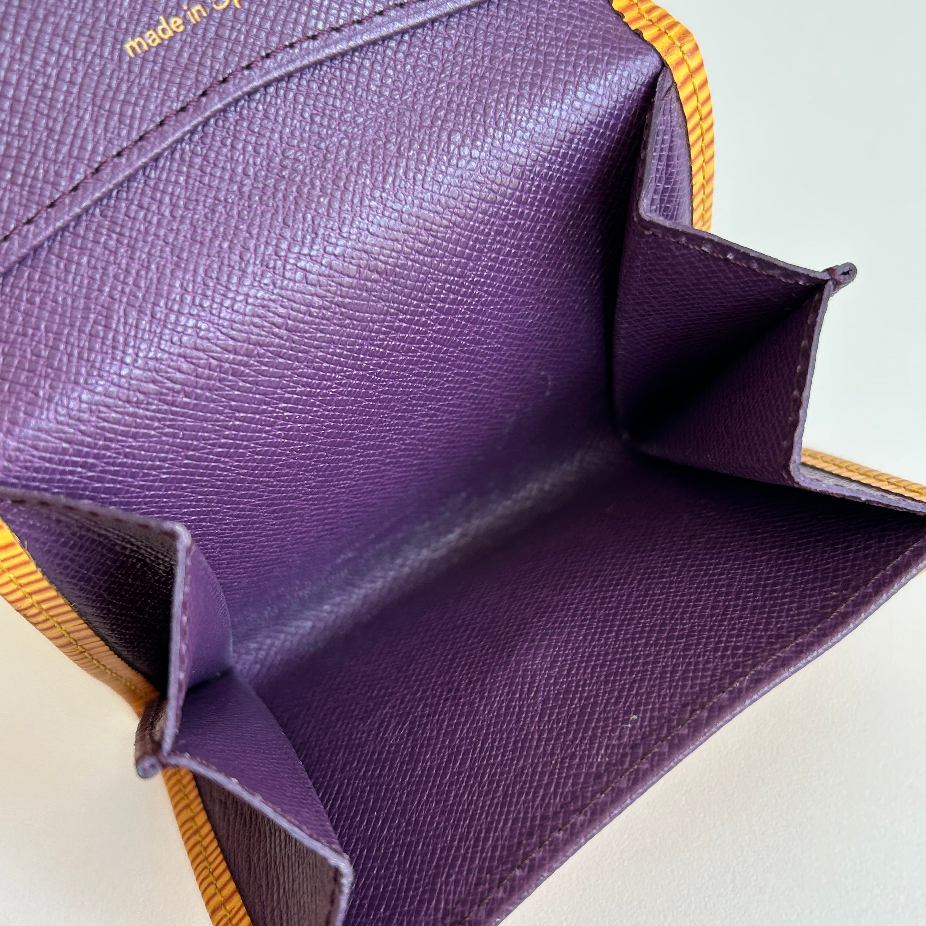 Yellow Epi Leather Elise Wallet