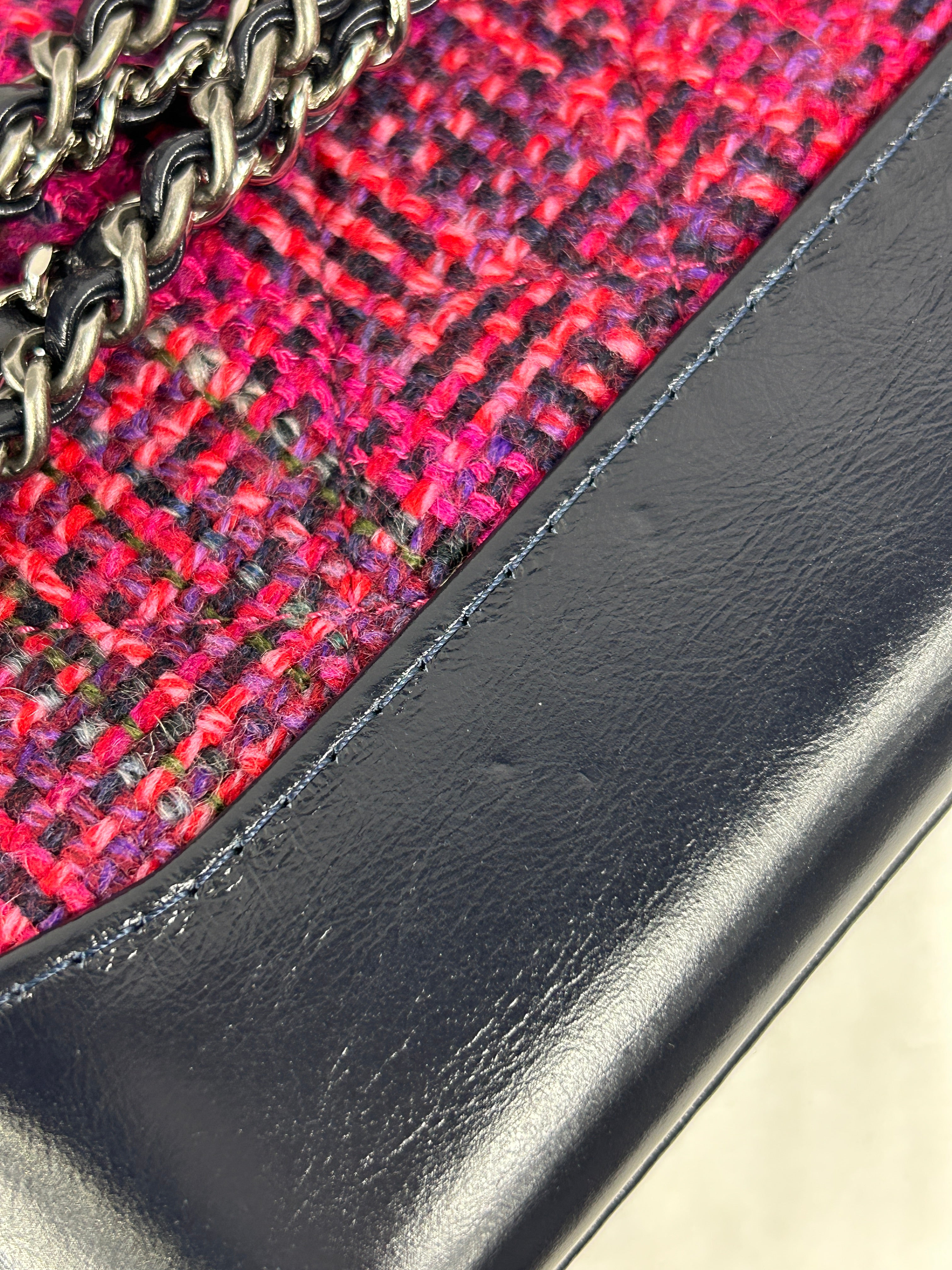 Pink/Navy Tweed Small Gabrielle Bag w/GHW/SHW/RHW/AGHW