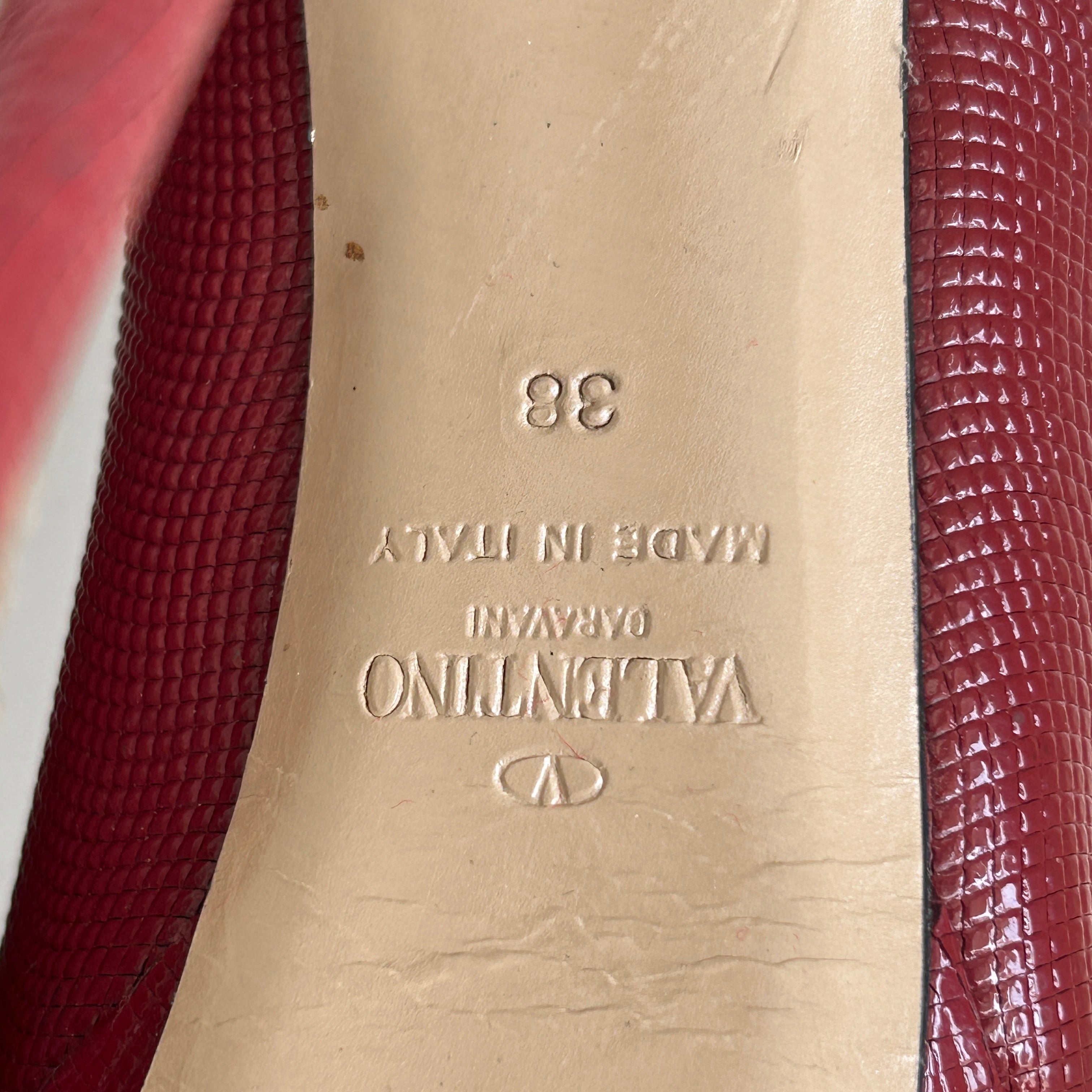 Burgundy Leather Peep Toe Pumps Heels