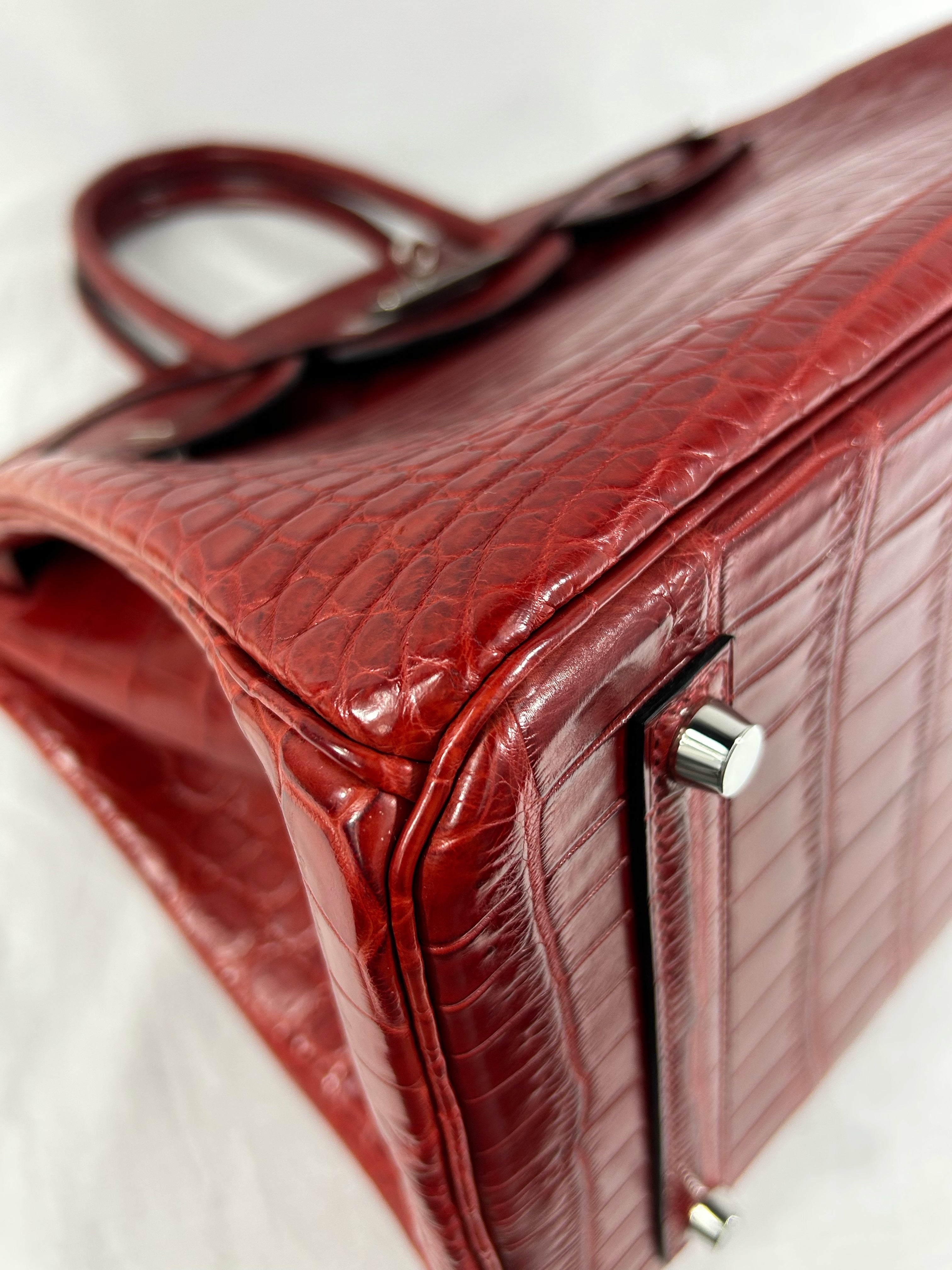 Red Matte Niloticus Crocodile Birkin 35 w/PHW