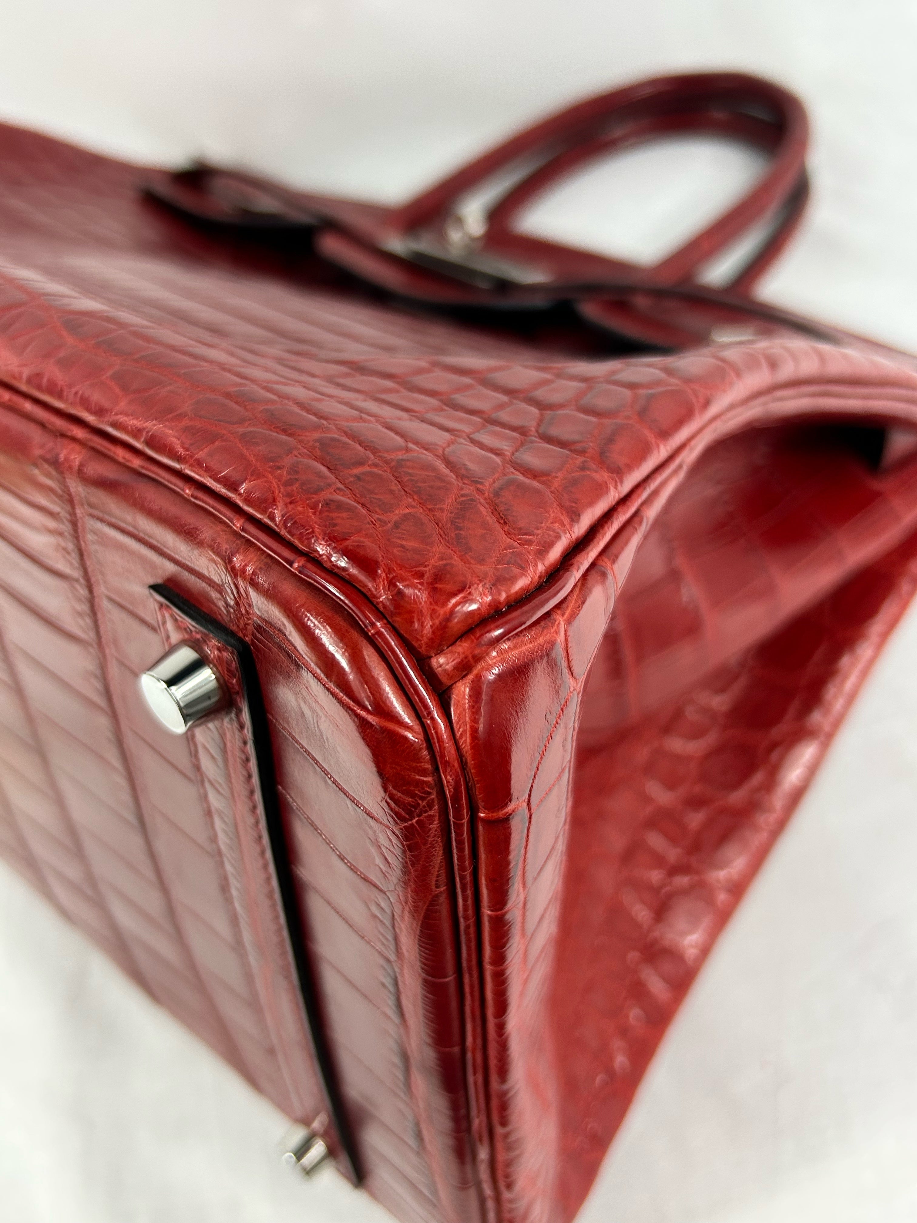 Red Matte Niloticus Crocodile Birkin 35 w/PHW