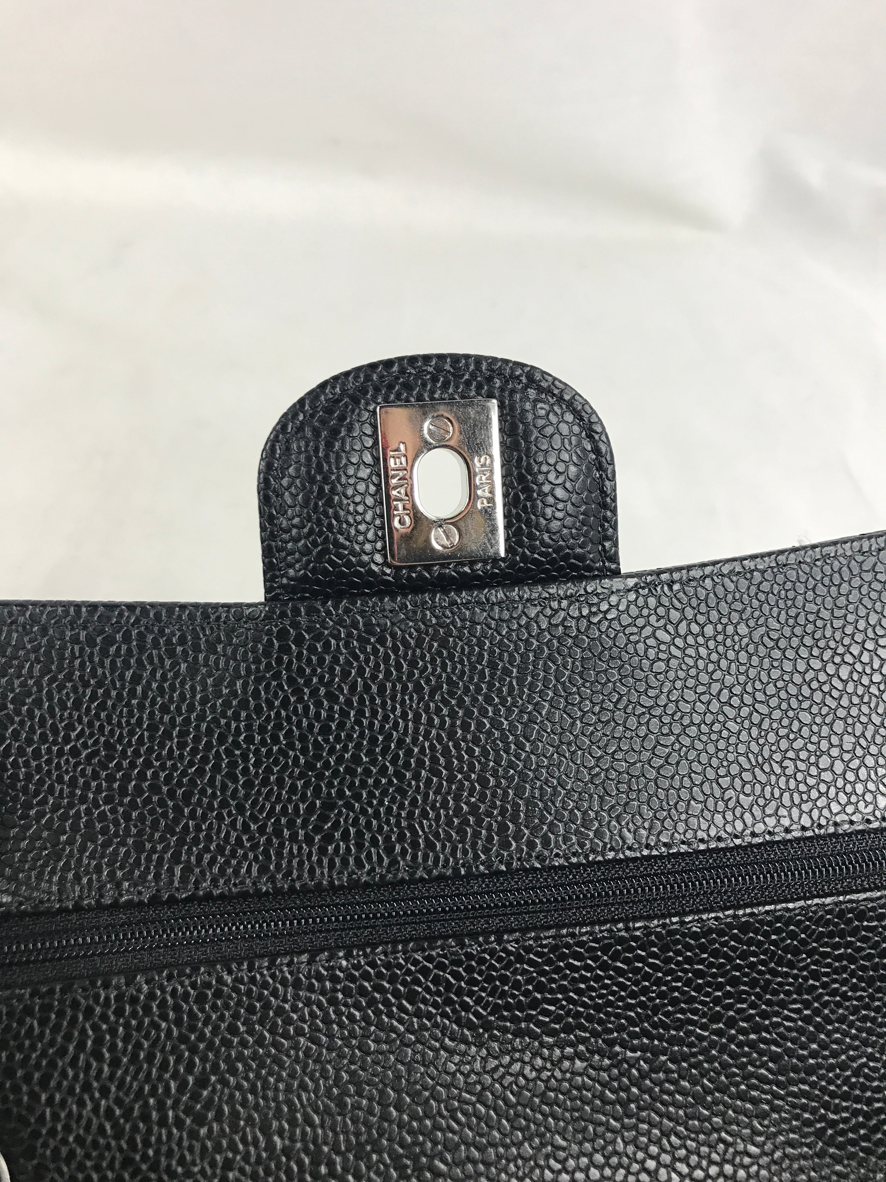 Black Caviar Quilted Small Double Flap Classic Bag w/SHW