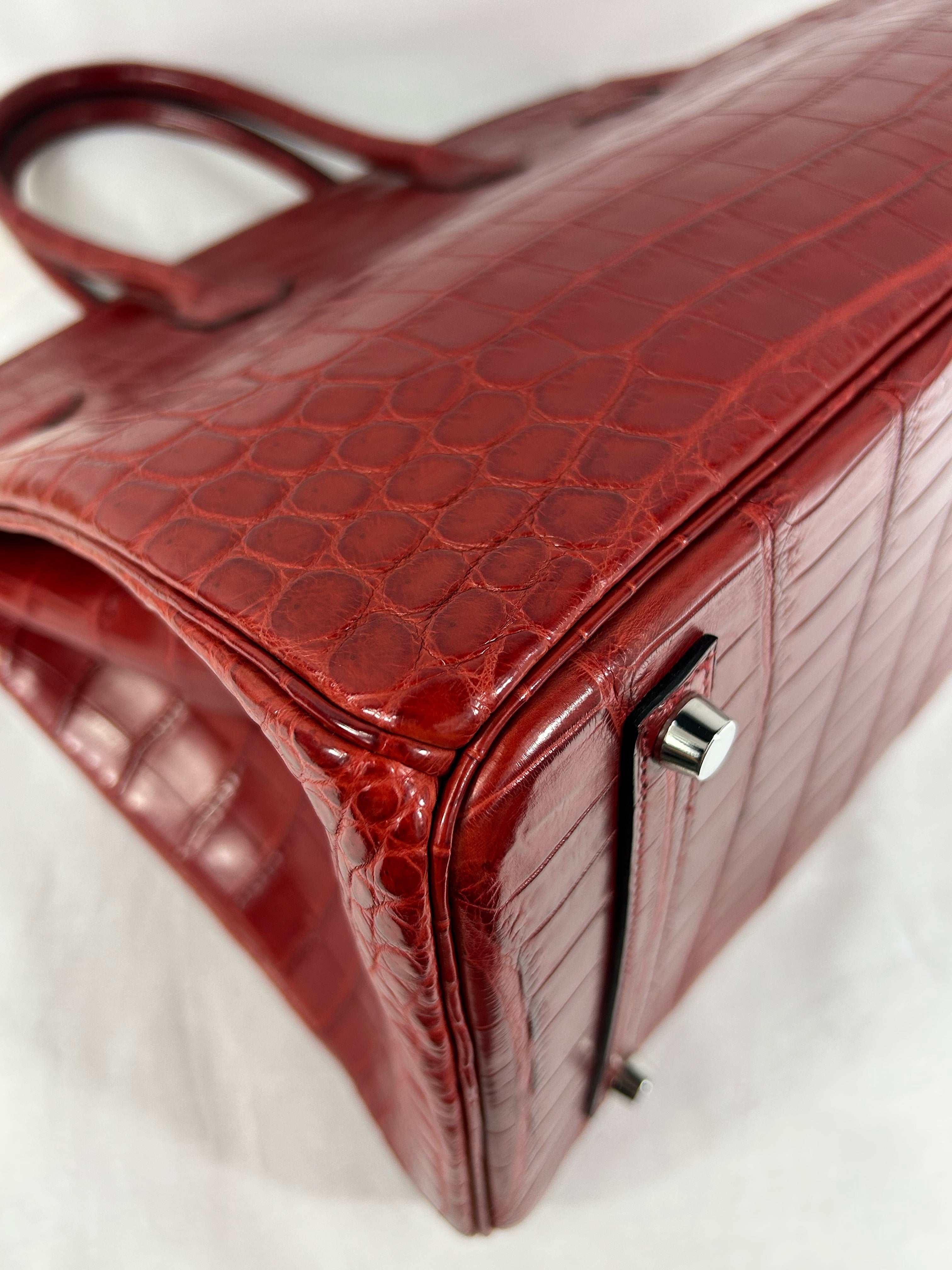 Red Matte Niloticus Crocodile Birkin 35 w/PHW