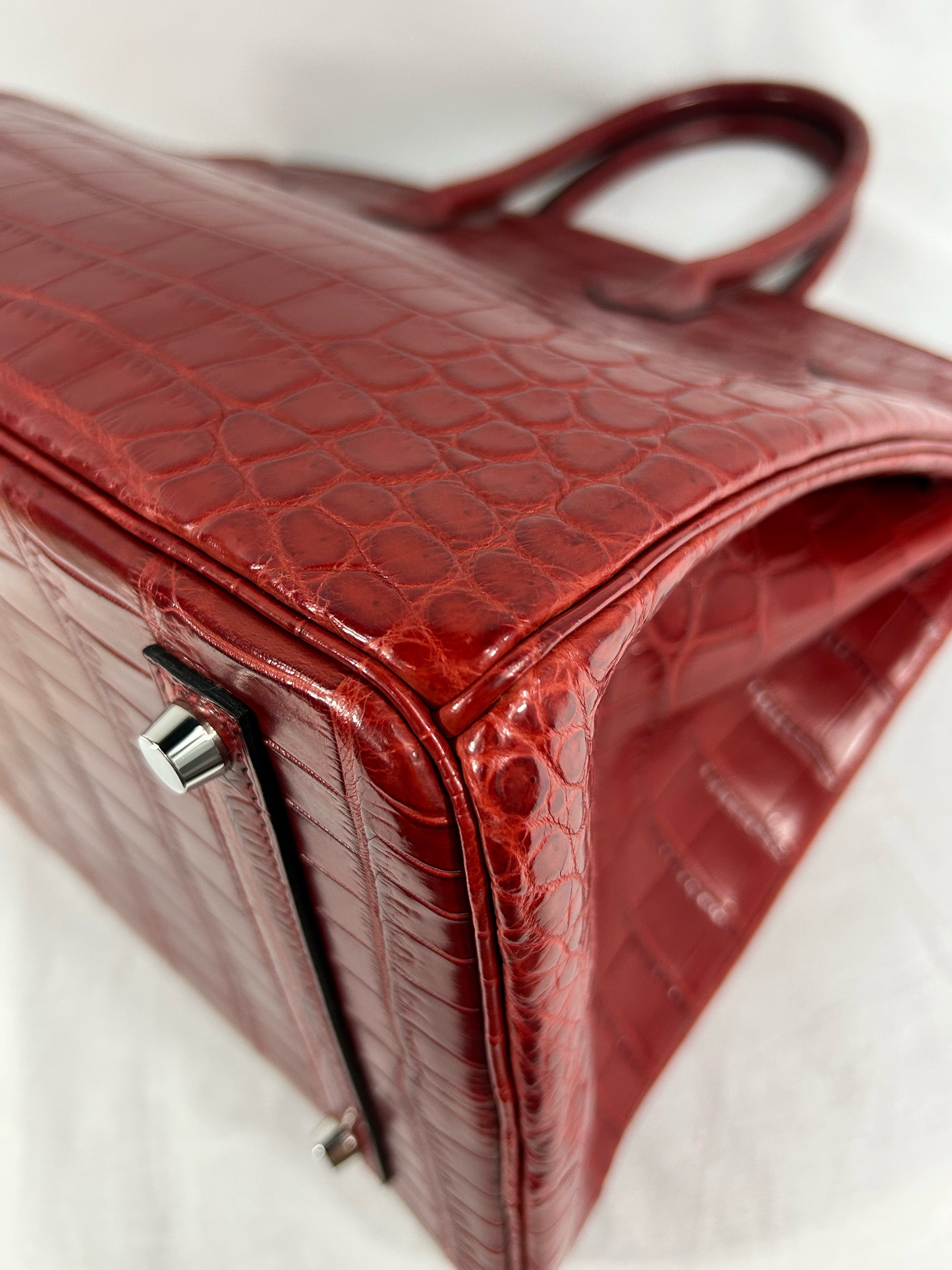 Red Matte Niloticus Crocodile Birkin 35 w/PHW