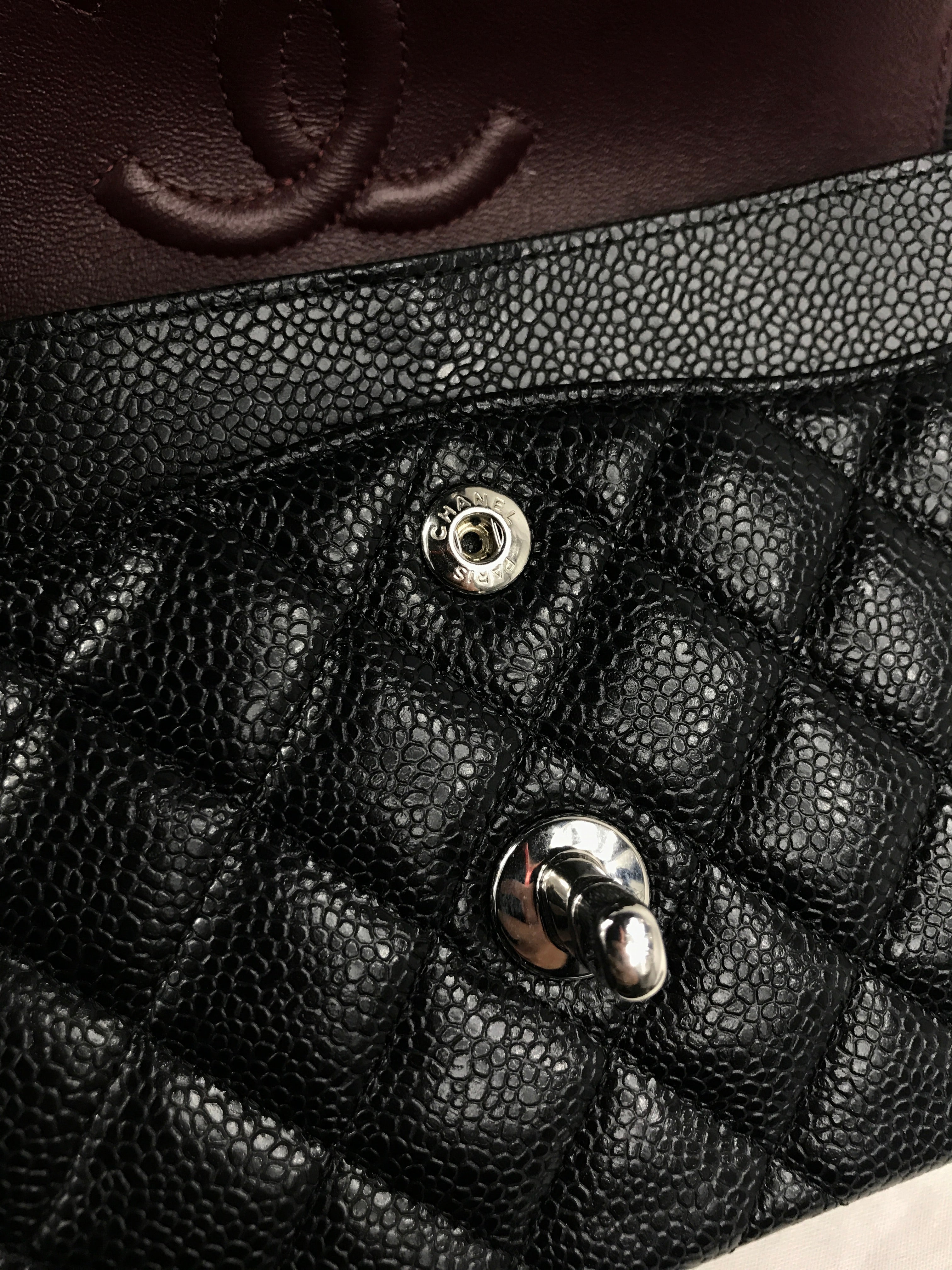 Black Caviar Quilted Small Double Flap Classic Bag w/SHW