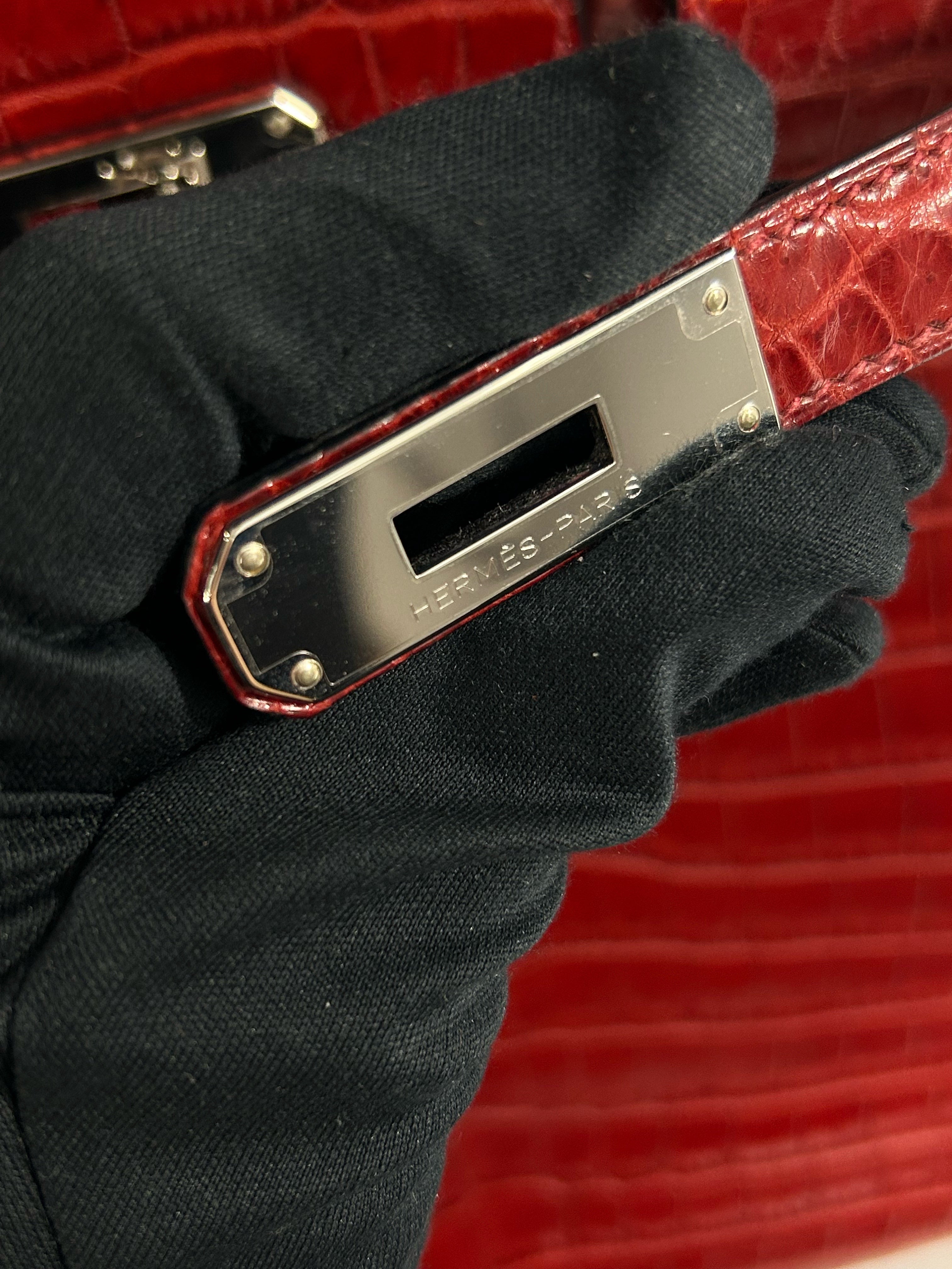 Red Matte Niloticus Crocodile Birkin 35 w/PHW